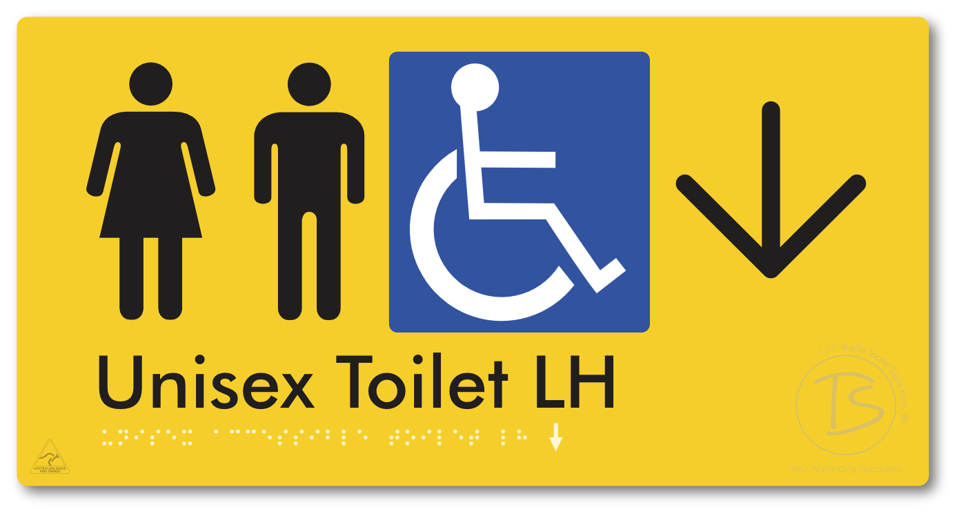 Unisex Accessible Toilet LH with Large Directional Arrow