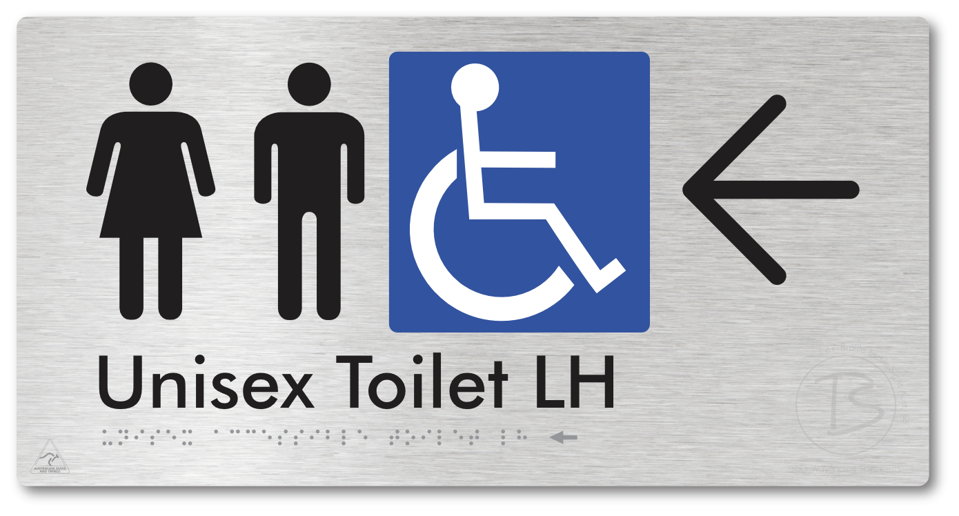 Unisex Accessible Toilet LH with Large Directional Arrow