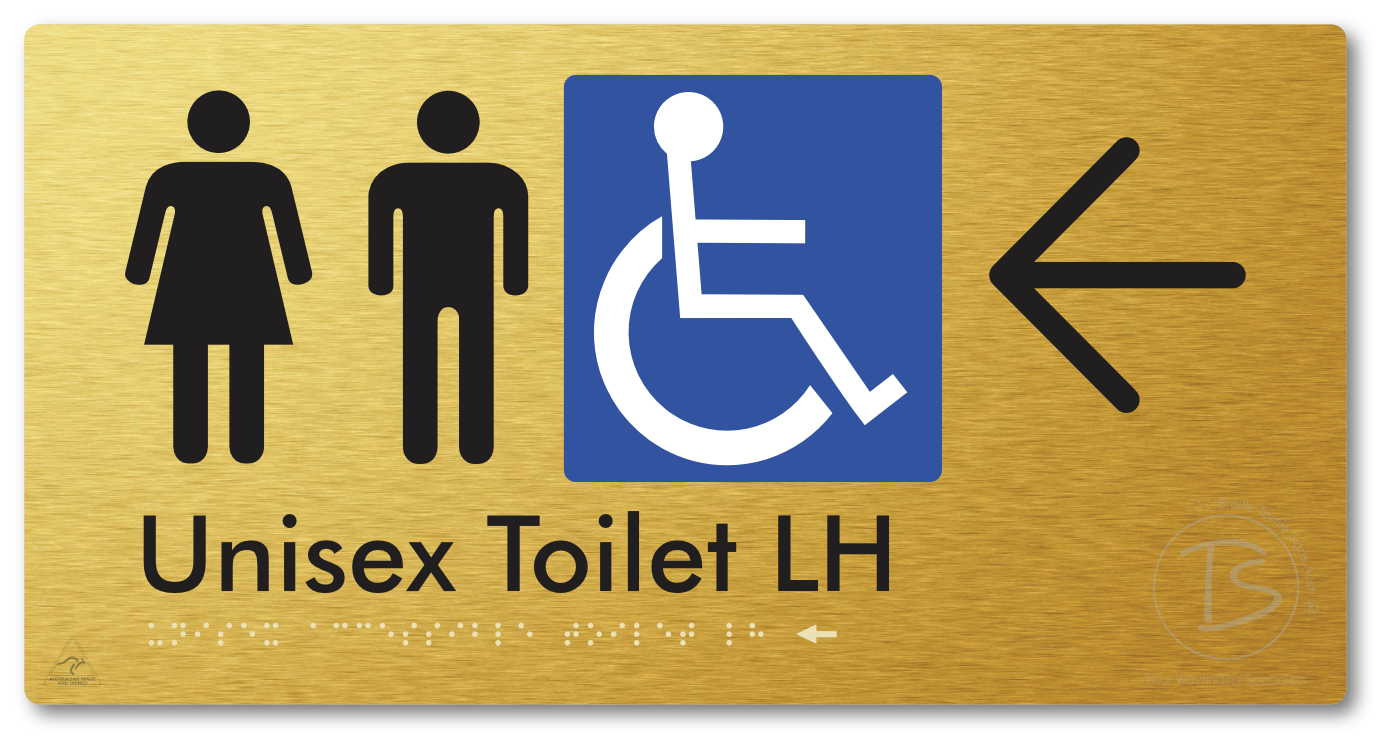 Unisex Accessible Toilet LH with Large Directional Arrow