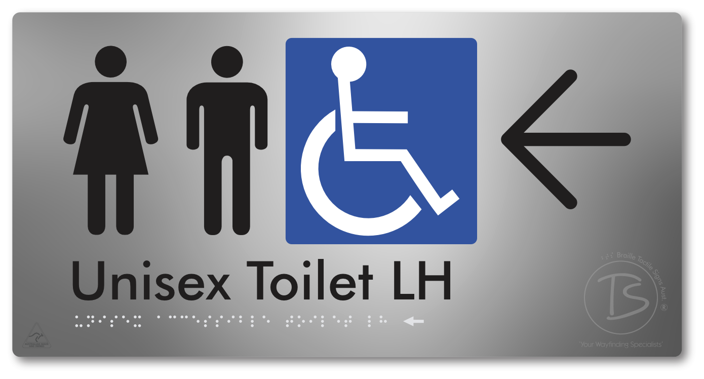 Unisex Accessible Toilet LH with Large Directional Arrow
