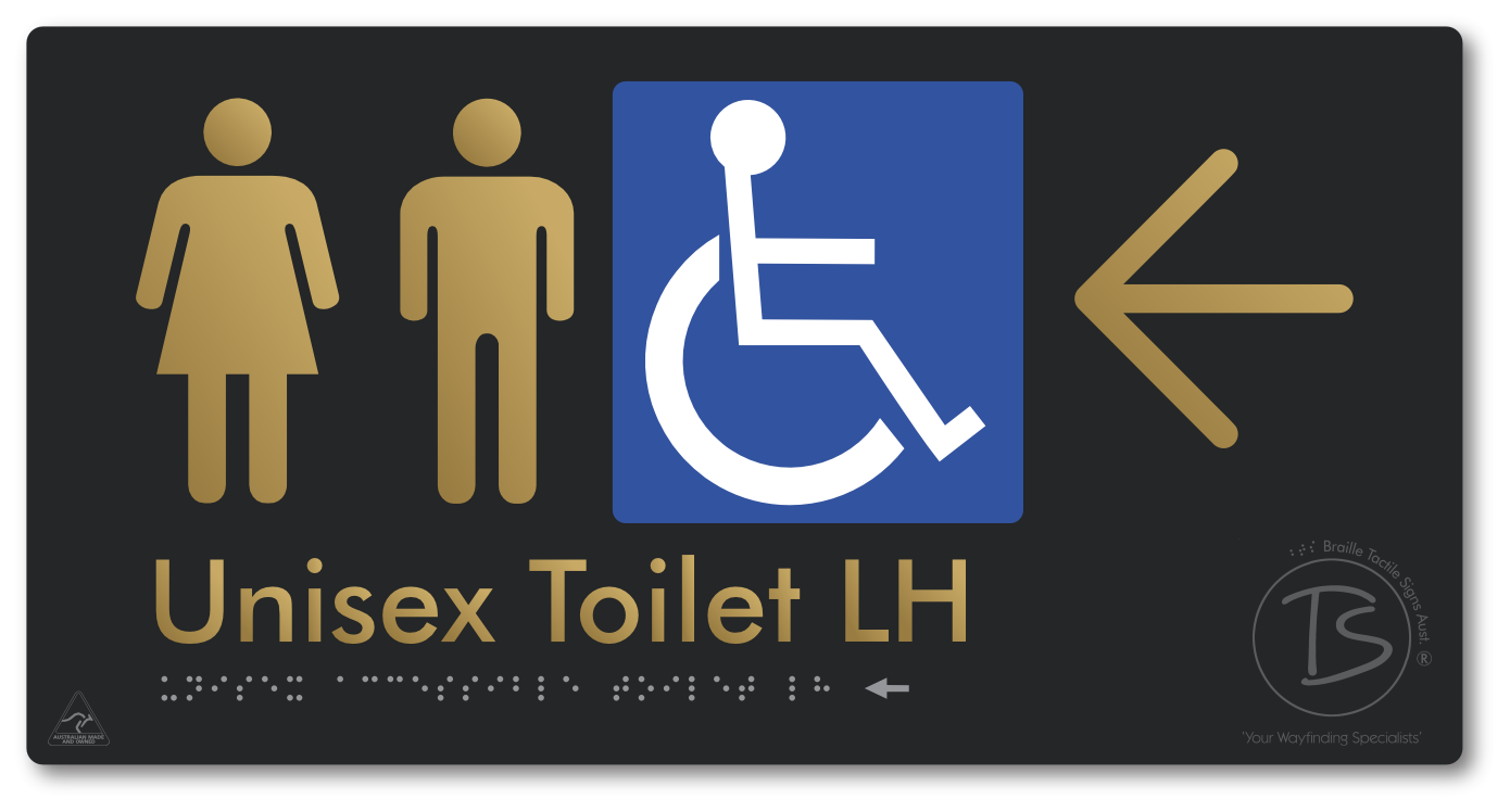 Unisex Accessible Toilet LH with Large Directional Arrow