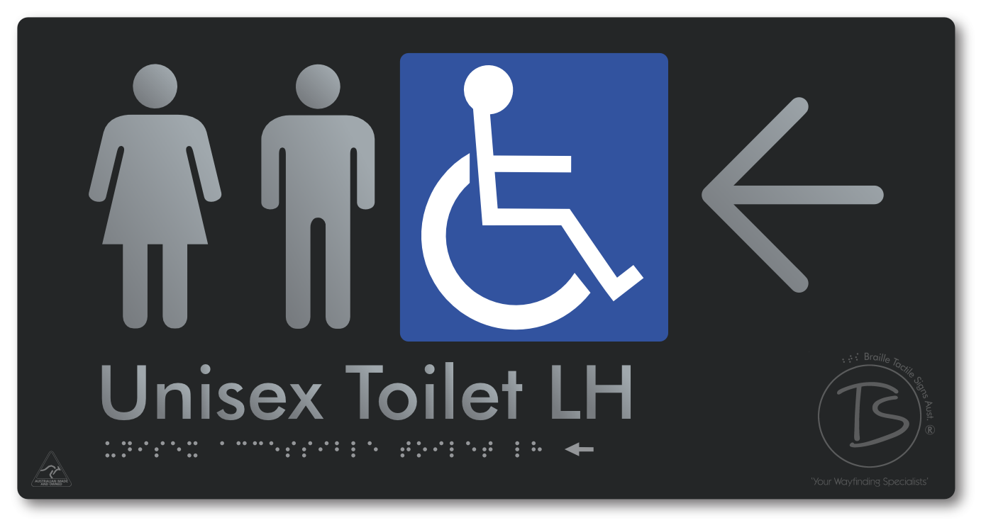 Unisex Accessible Toilet LH with Large Directional Arrow