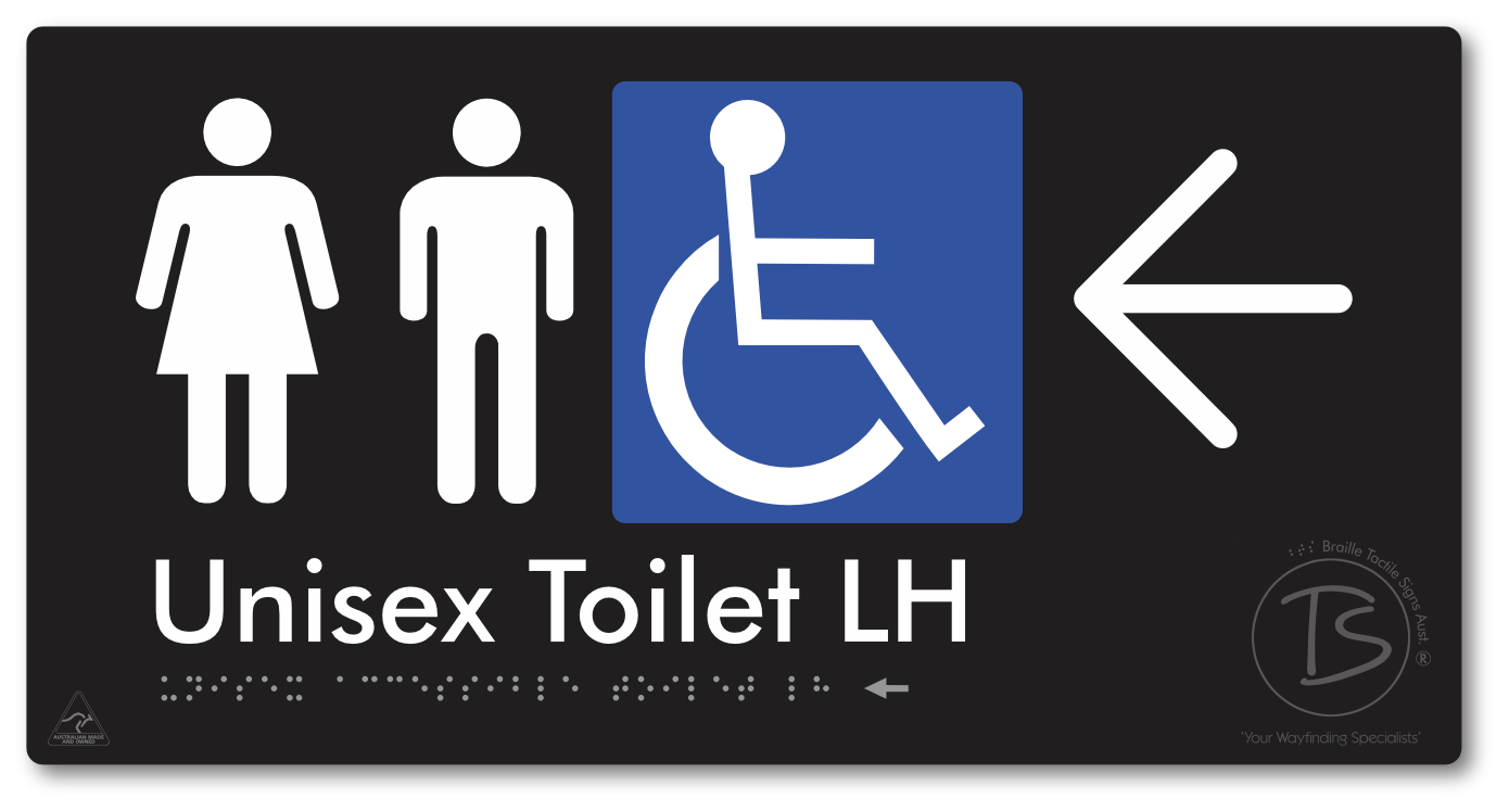 Unisex Accessible Toilet LH with Large Directional Arrow