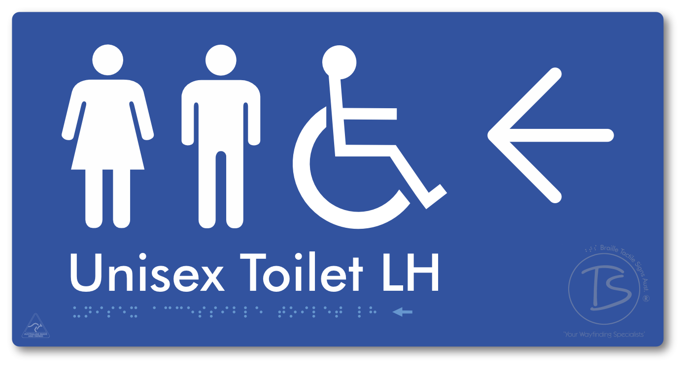 Unisex Accessible Toilet LH with Large Directional Arrow