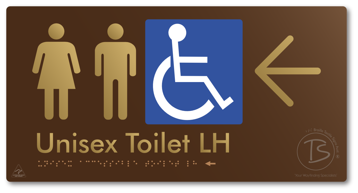 Unisex Accessible Toilet LH with Large Directional Arrow