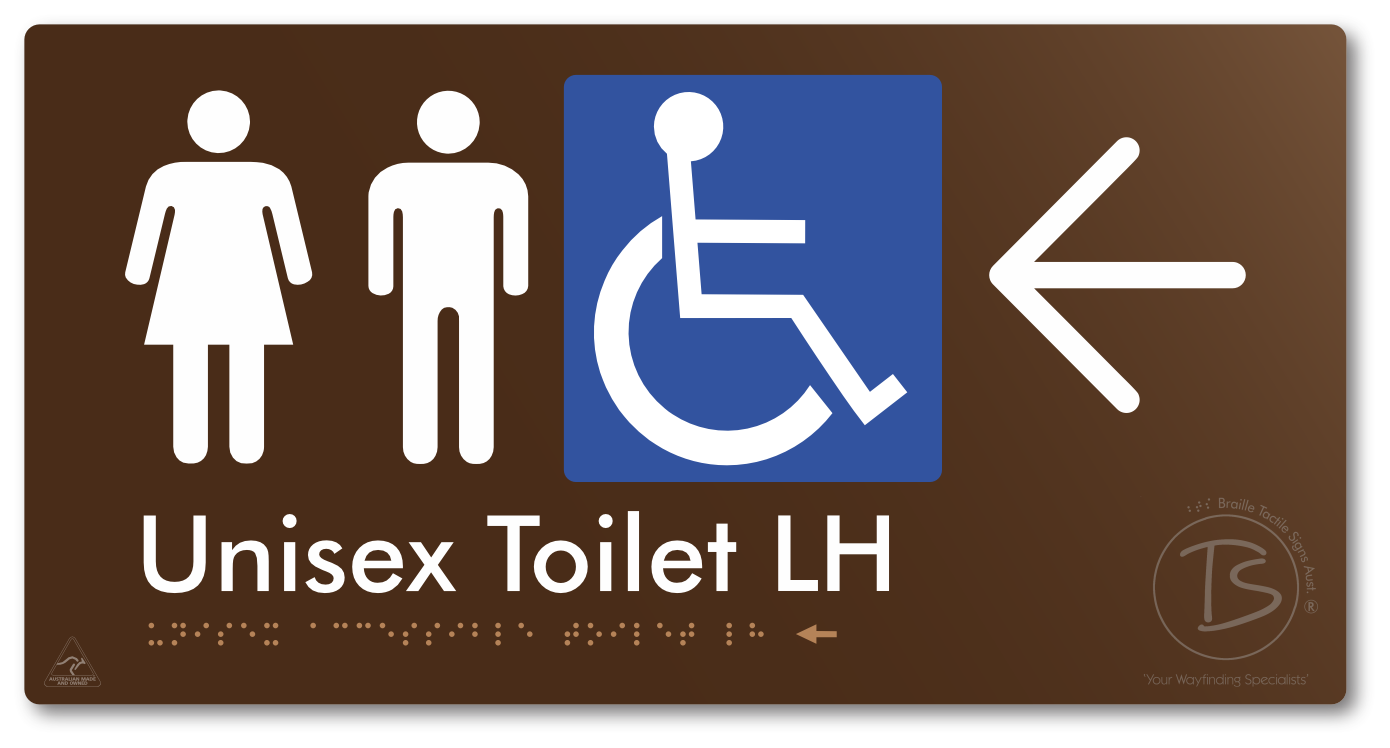 Unisex Accessible Toilet LH with Large Directional Arrow