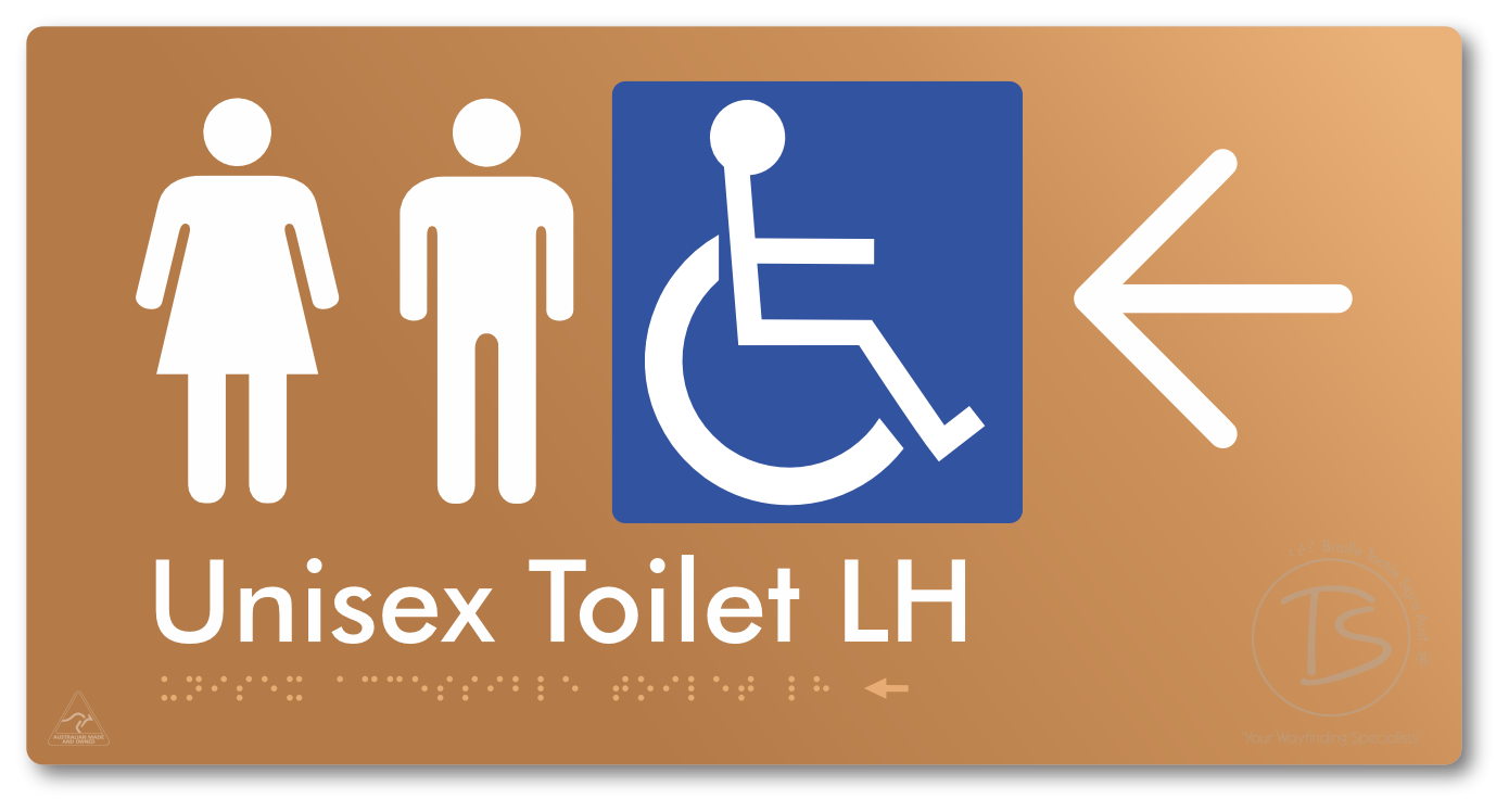 Unisex Accessible Toilet LH with Large Directional Arrow