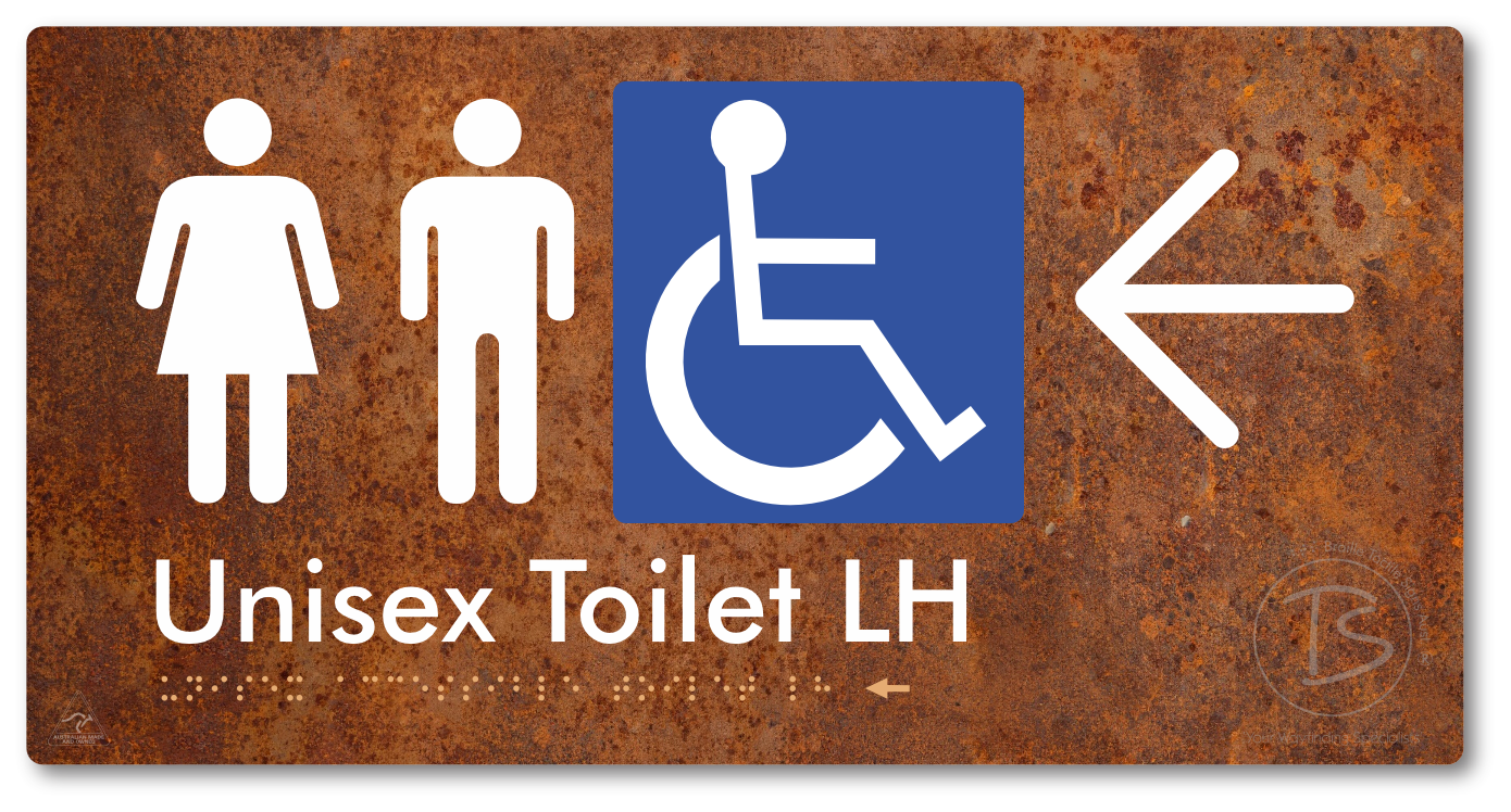 Unisex Accessible Toilet LH with Large Directional Arrow