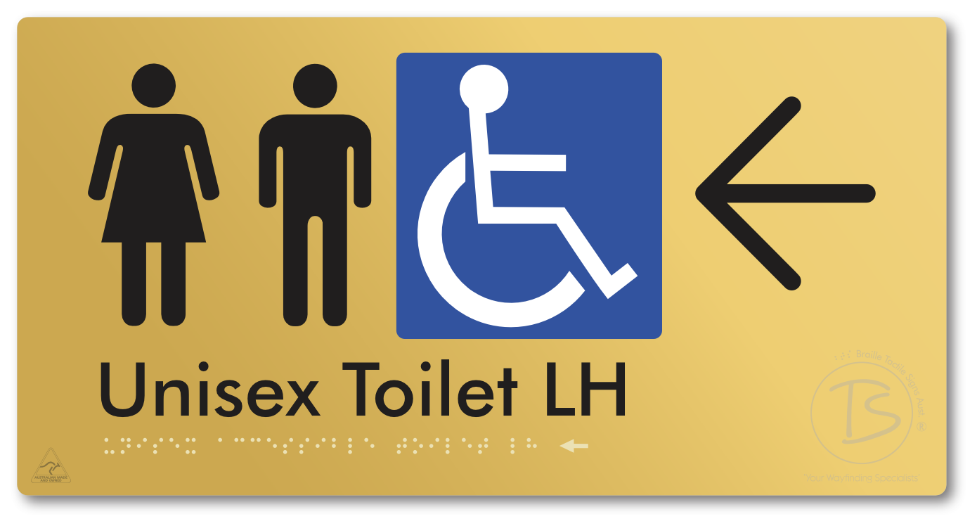 Unisex Accessible Toilet LH with Large Directional Arrow