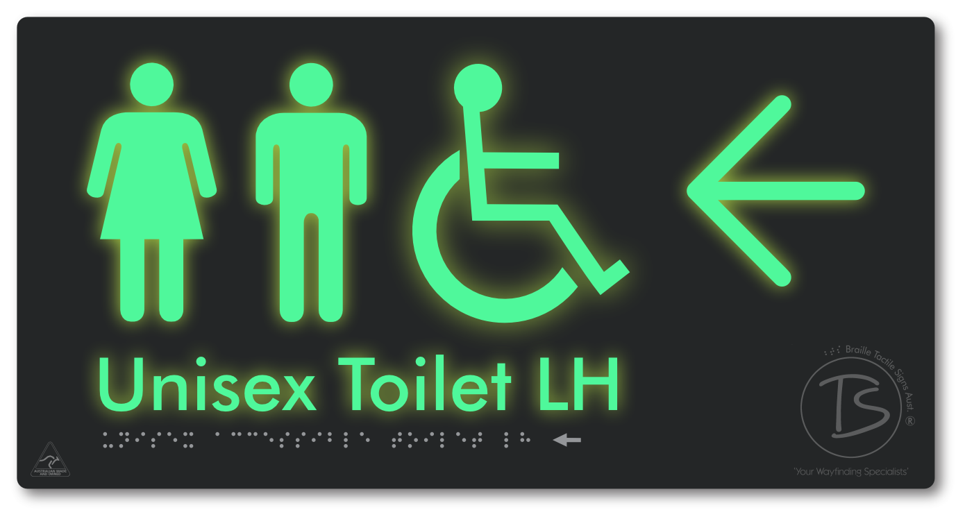 Unisex Accessible Toilet LH with Large Directional Arrow