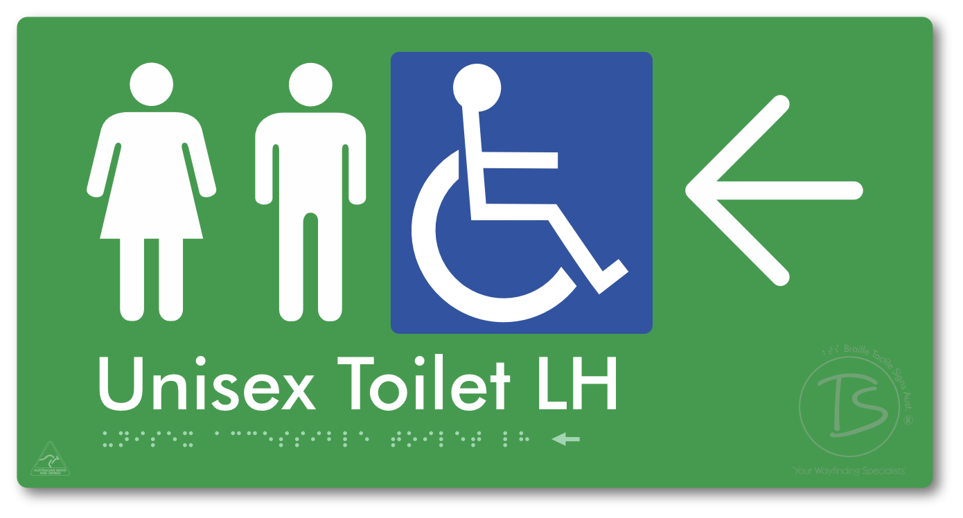Unisex Accessible Toilet LH with Large Directional Arrow