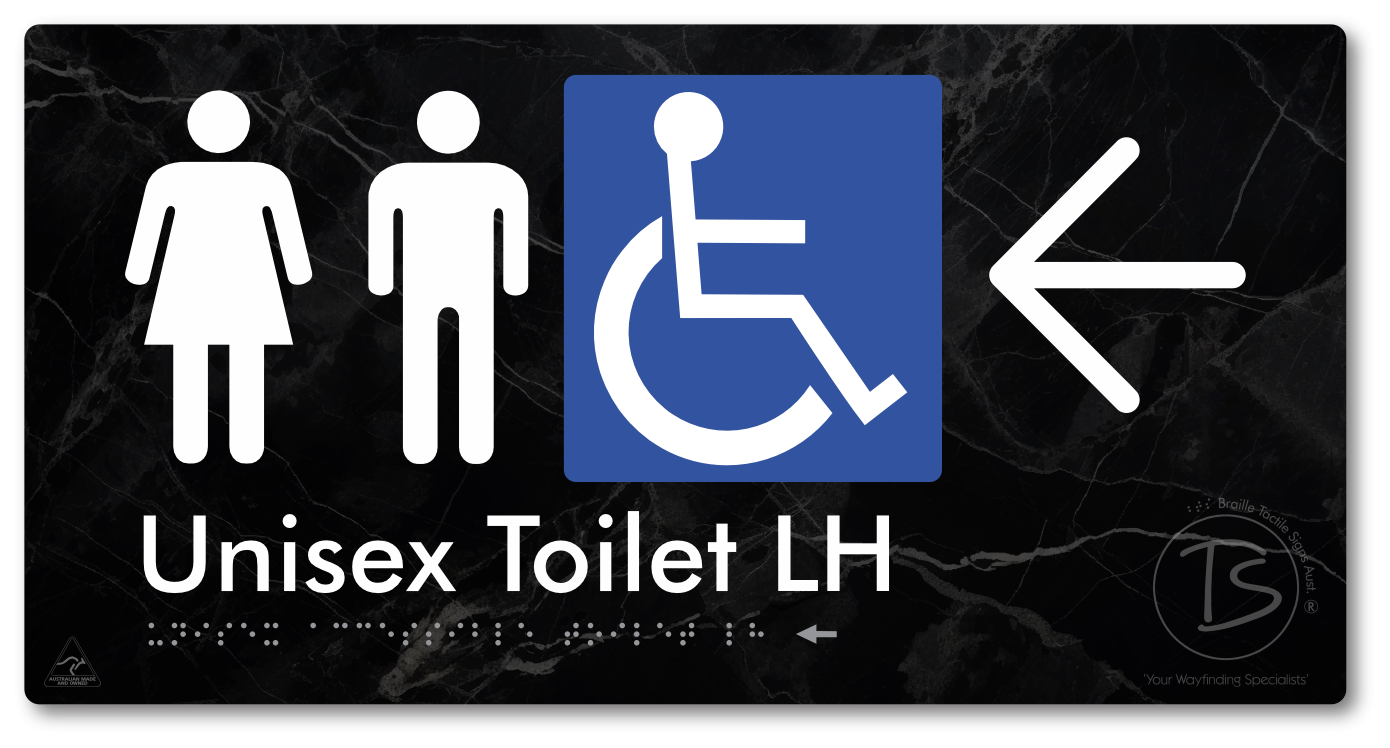 Unisex Accessible Toilet LH with Large Directional Arrow