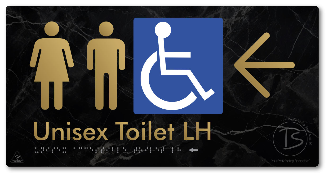 Unisex Accessible Toilet LH with Large Directional Arrow