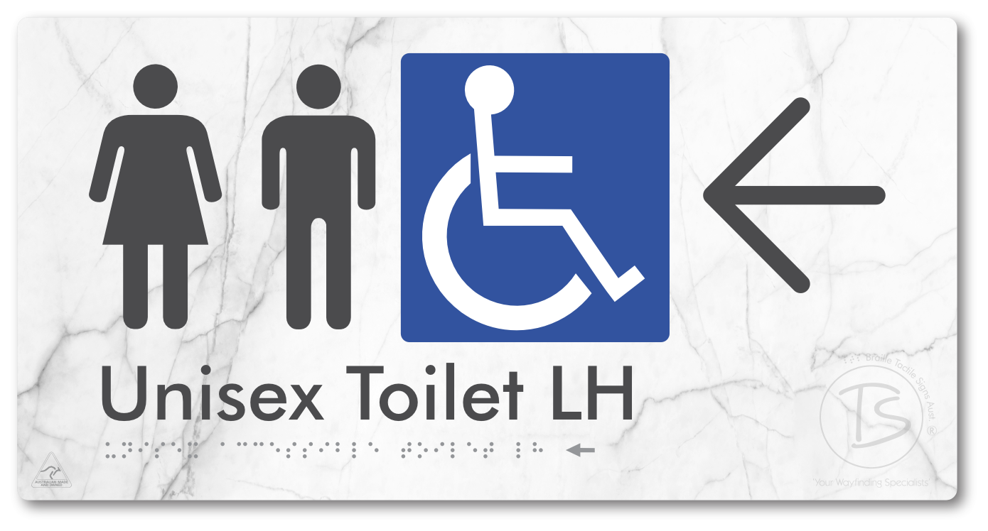 Unisex Accessible Toilet LH with Large Directional Arrow