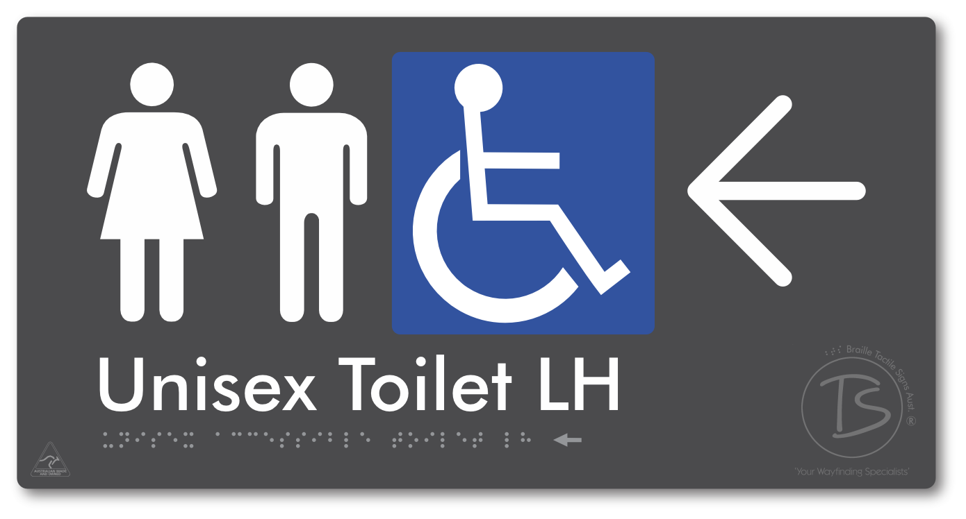 Unisex Accessible Toilet LH with Large Directional Arrow