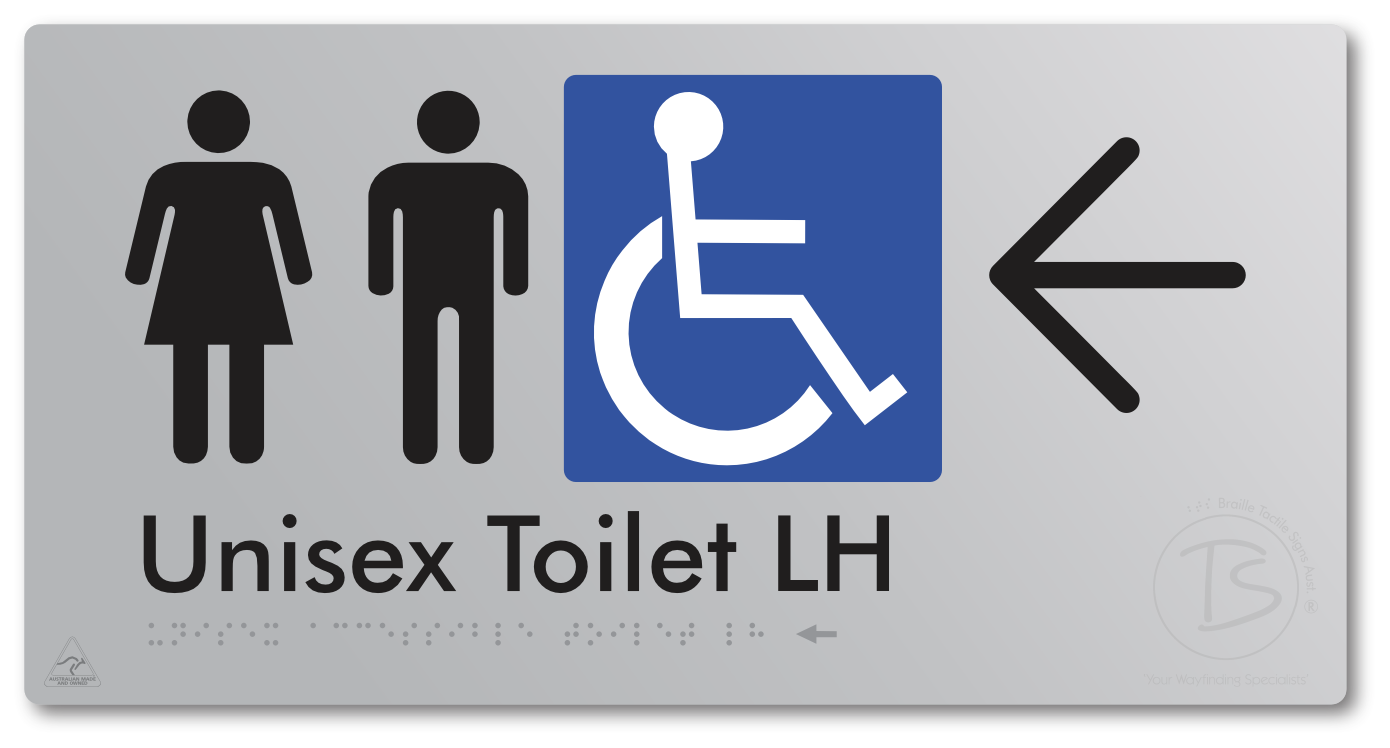 Unisex Accessible Toilet LH with Large Directional Arrow