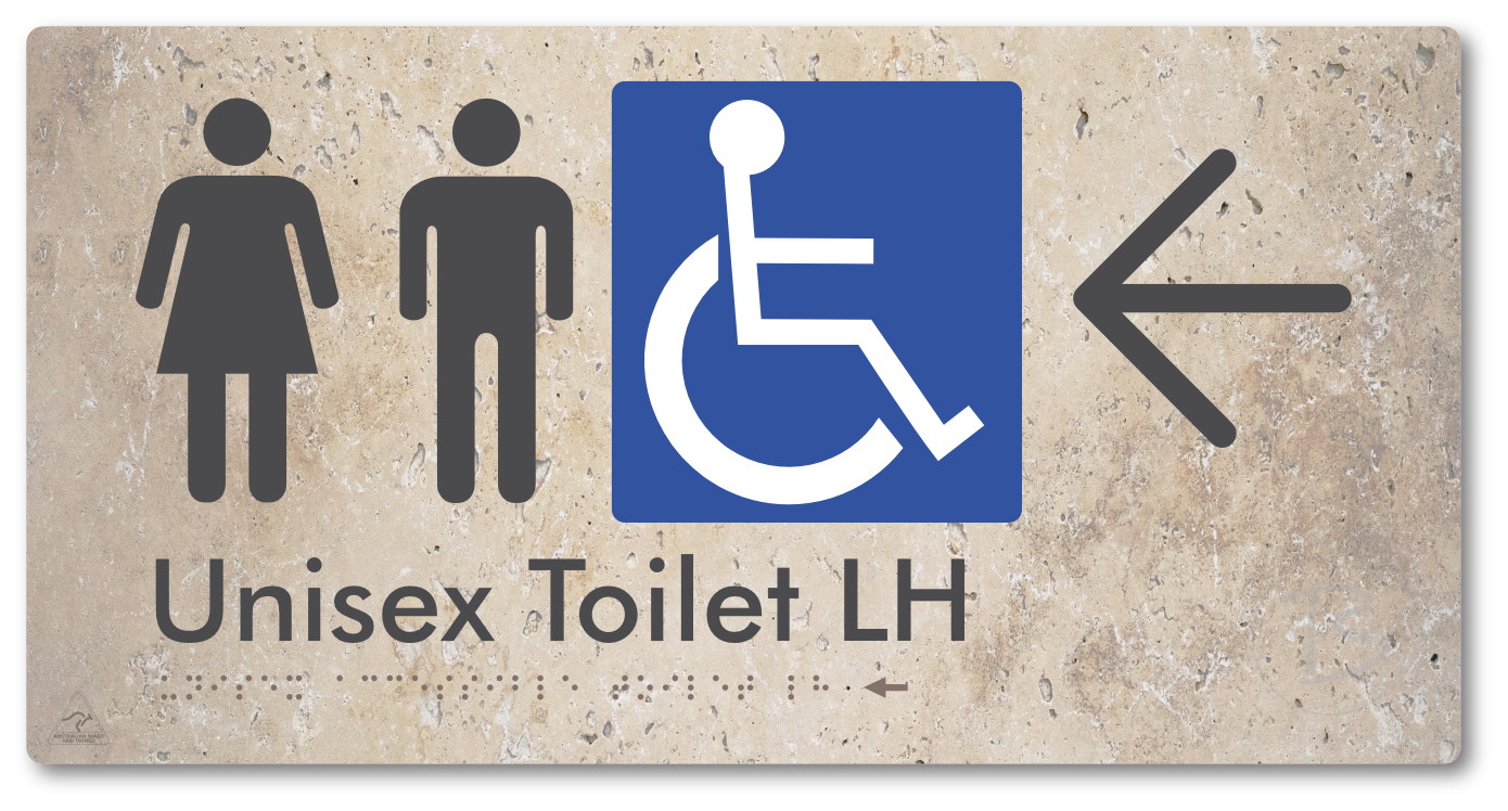 Unisex Accessible Toilet LH with Large Directional Arrow