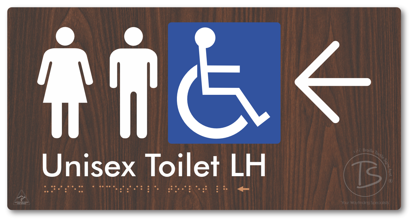 Unisex Accessible Toilet LH with Large Directional Arrow