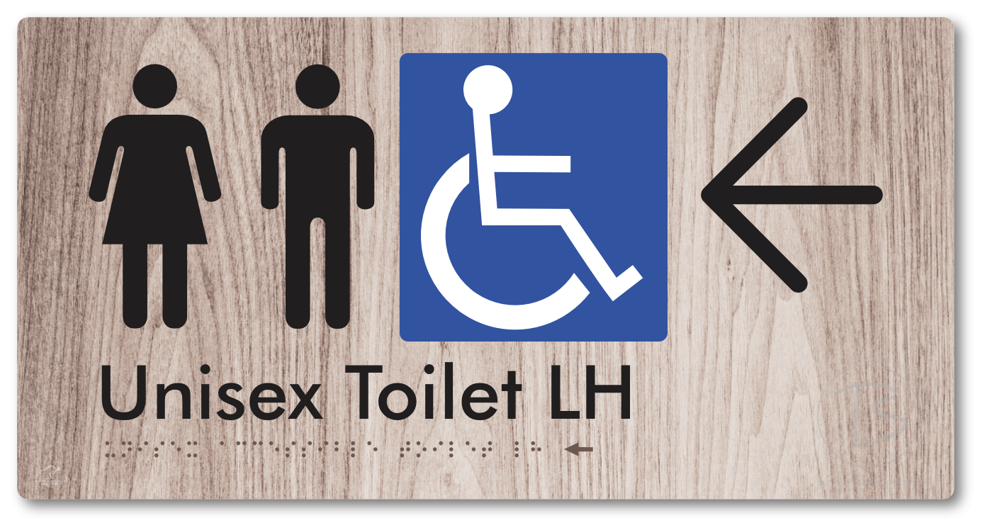 Unisex Accessible Toilet LH with Large Directional Arrow