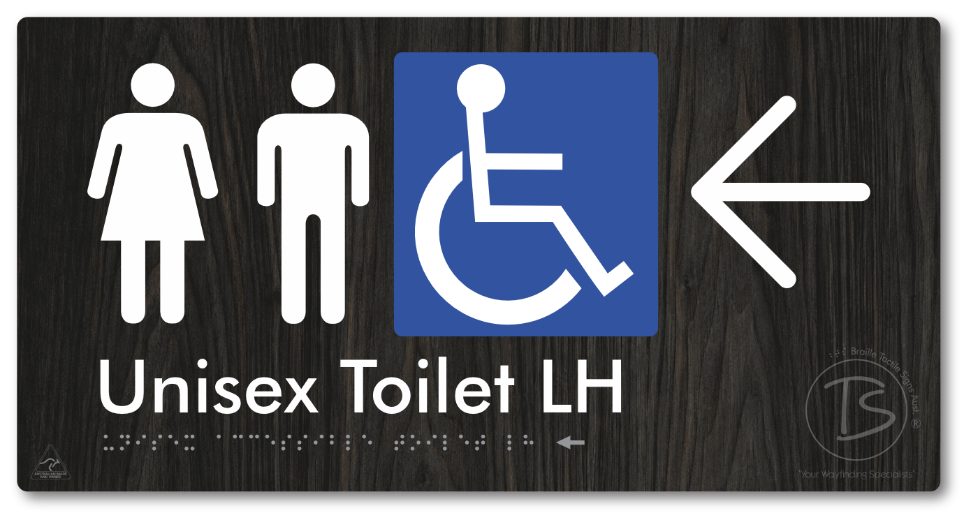 Unisex Accessible Toilet LH with Large Directional Arrow