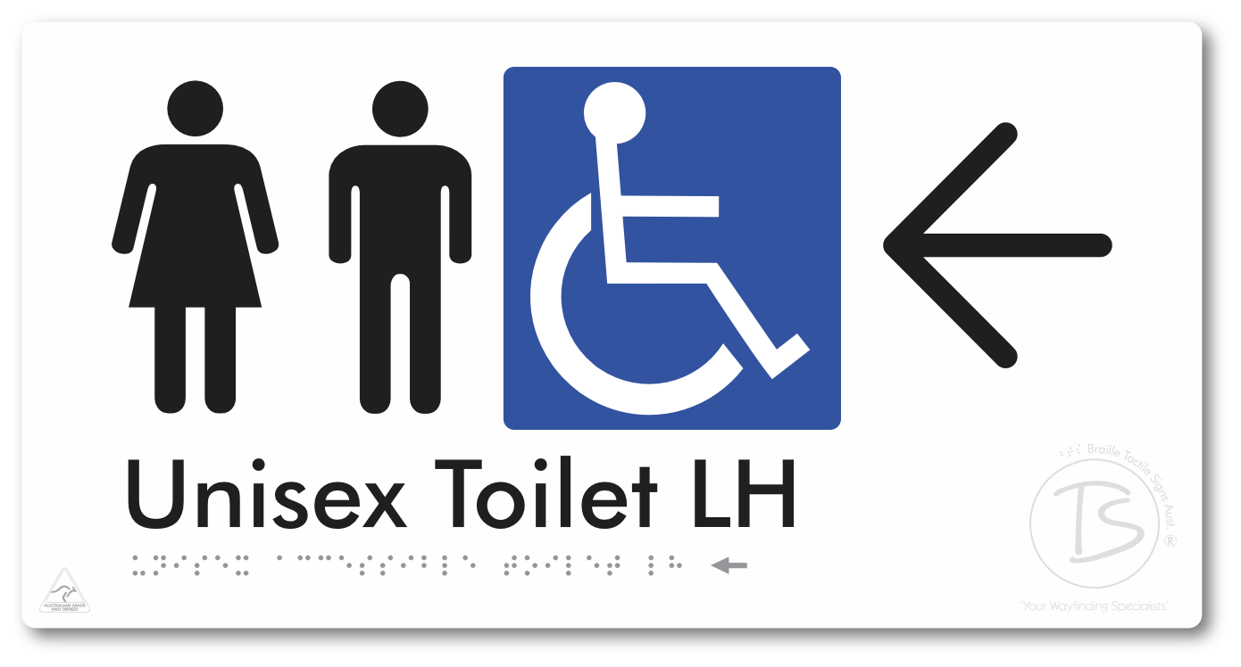 Unisex Accessible Toilet LH with Large Directional Arrow