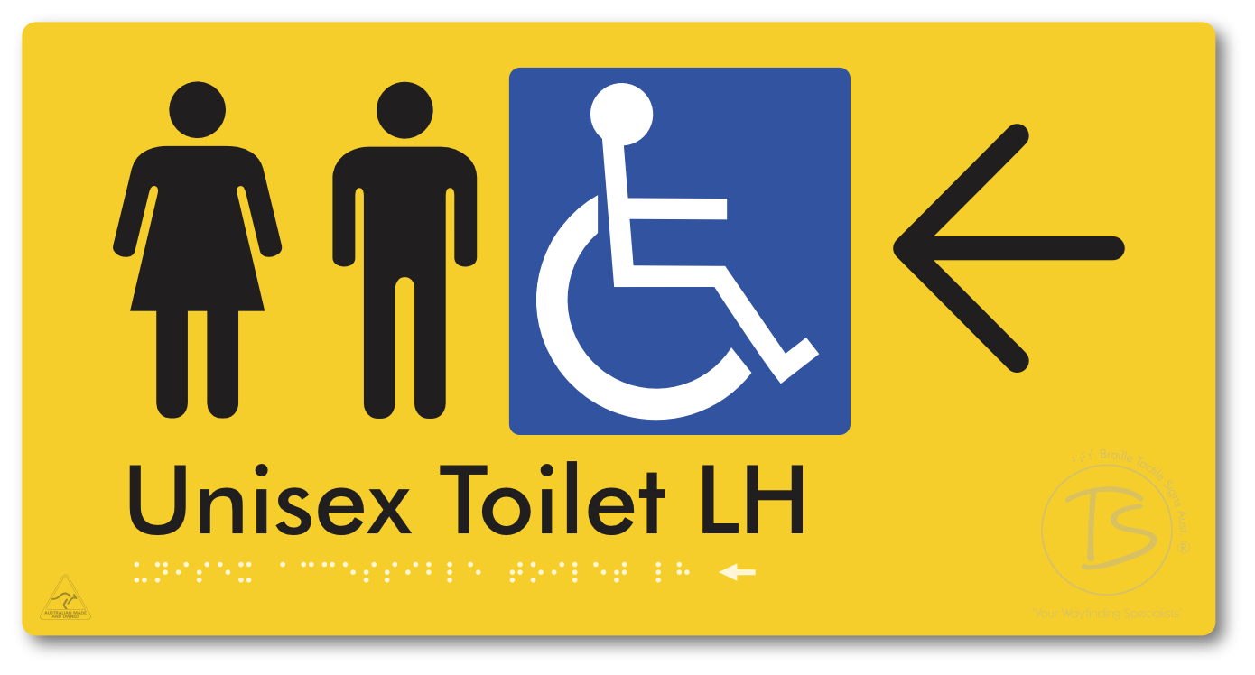 Unisex Accessible Toilet LH with Large Directional Arrow
