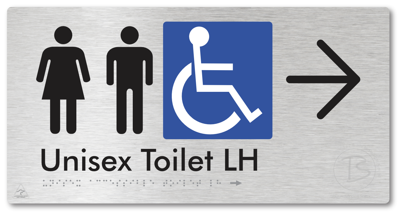 Unisex Accessible Toilet LH with Large Directional Arrow