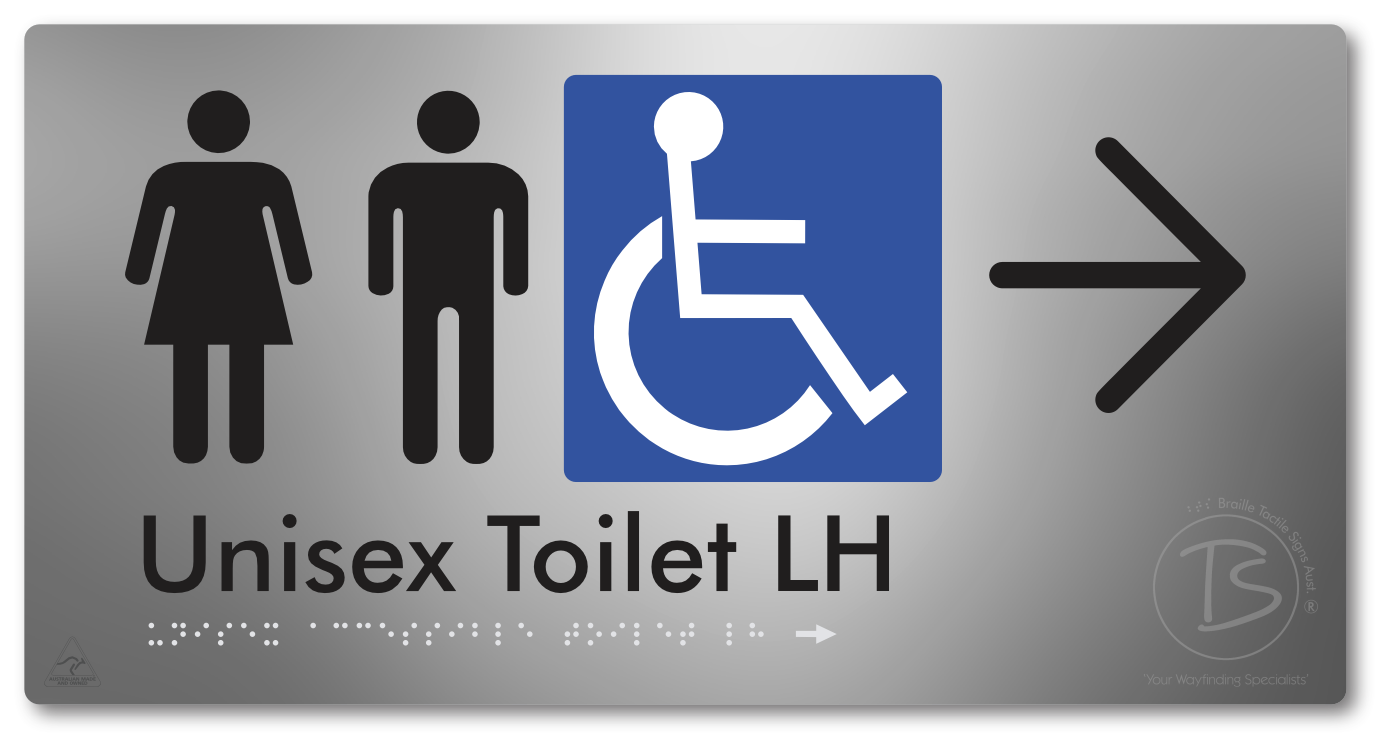 Unisex Accessible Toilet LH with Large Directional Arrow