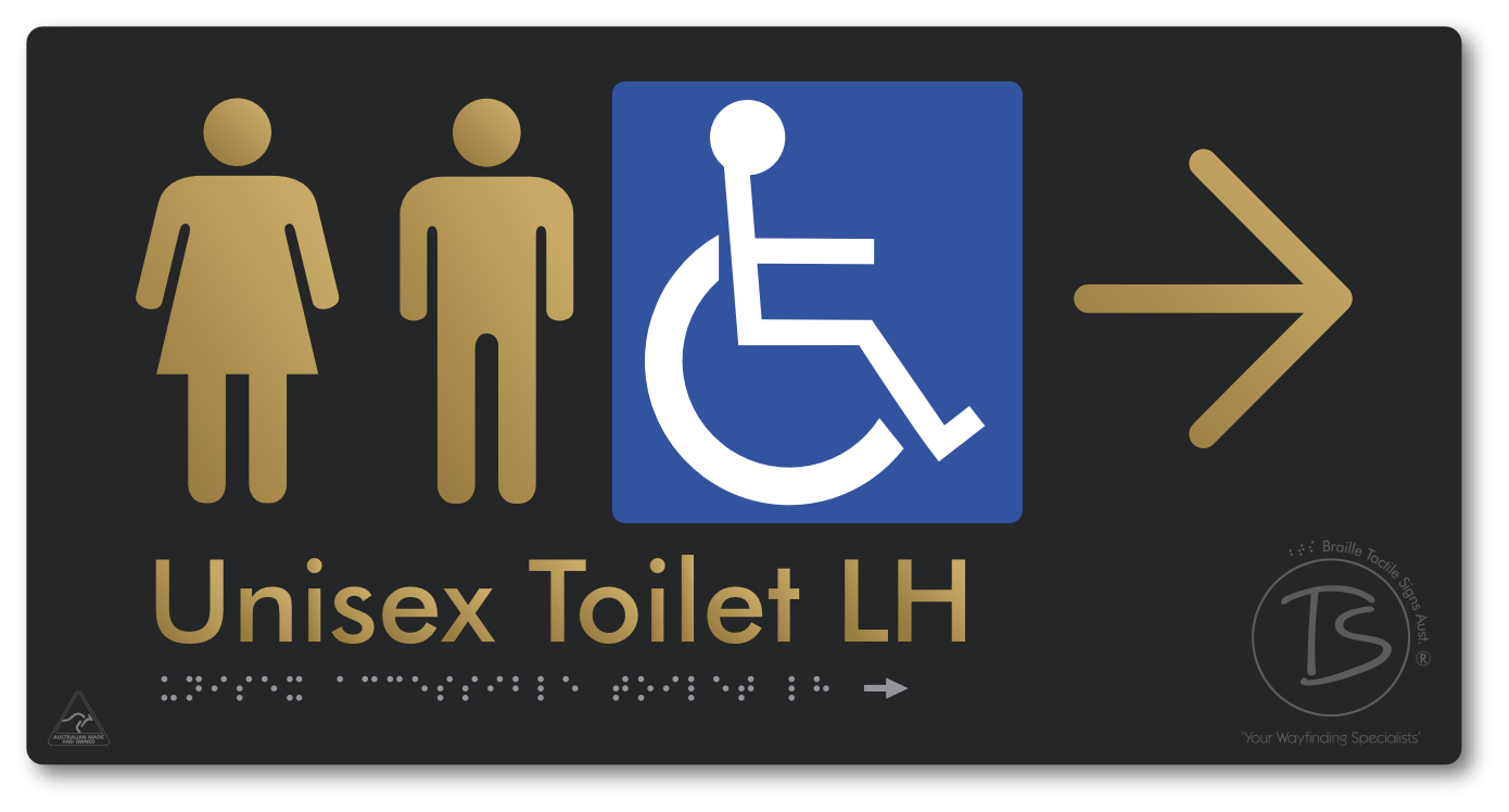 Unisex Accessible Toilet LH with Large Directional Arrow