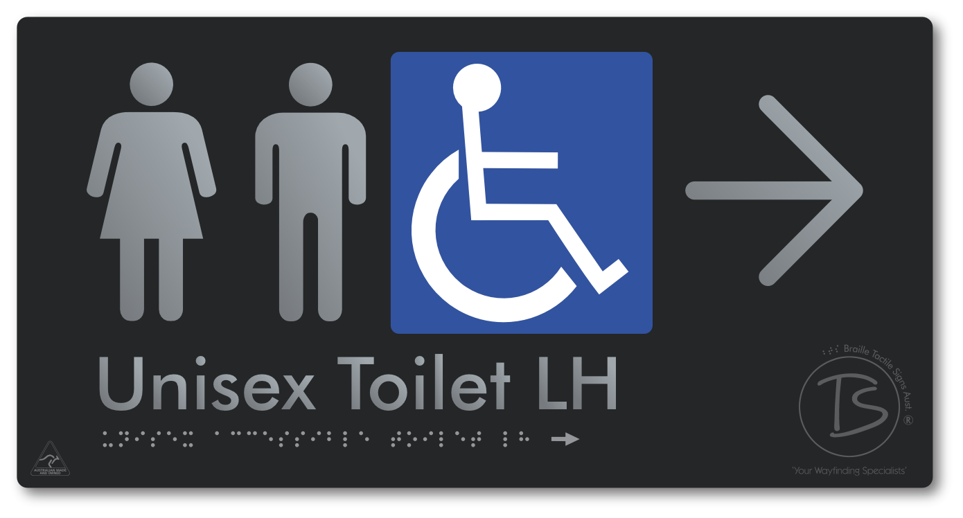Unisex Accessible Toilet LH with Large Directional Arrow