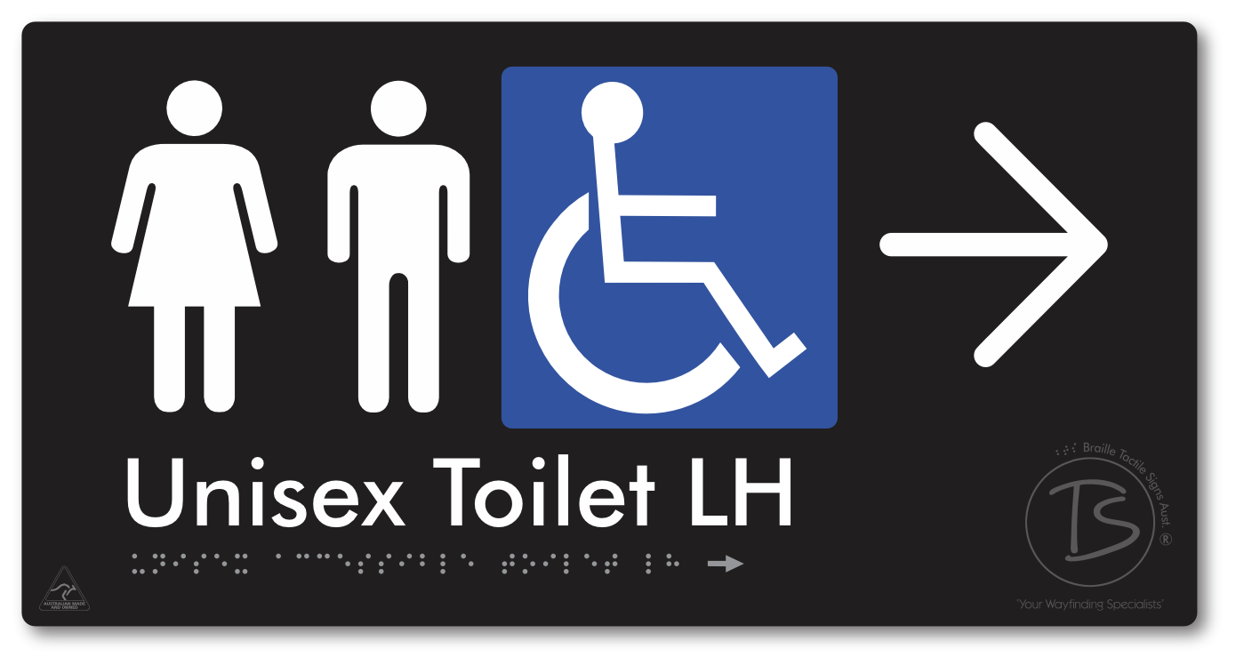 Unisex Accessible Toilet LH with Large Directional Arrow