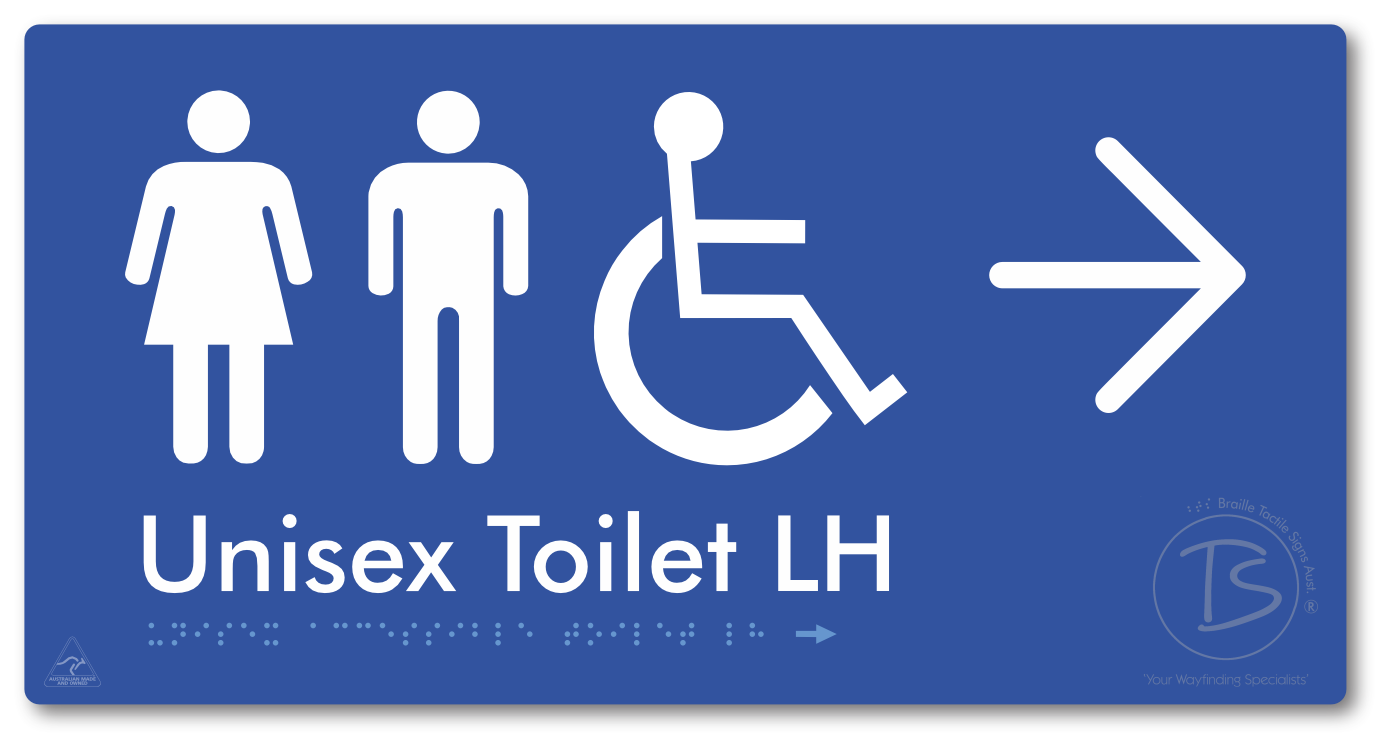 Unisex Accessible Toilet LH with Large Directional Arrow