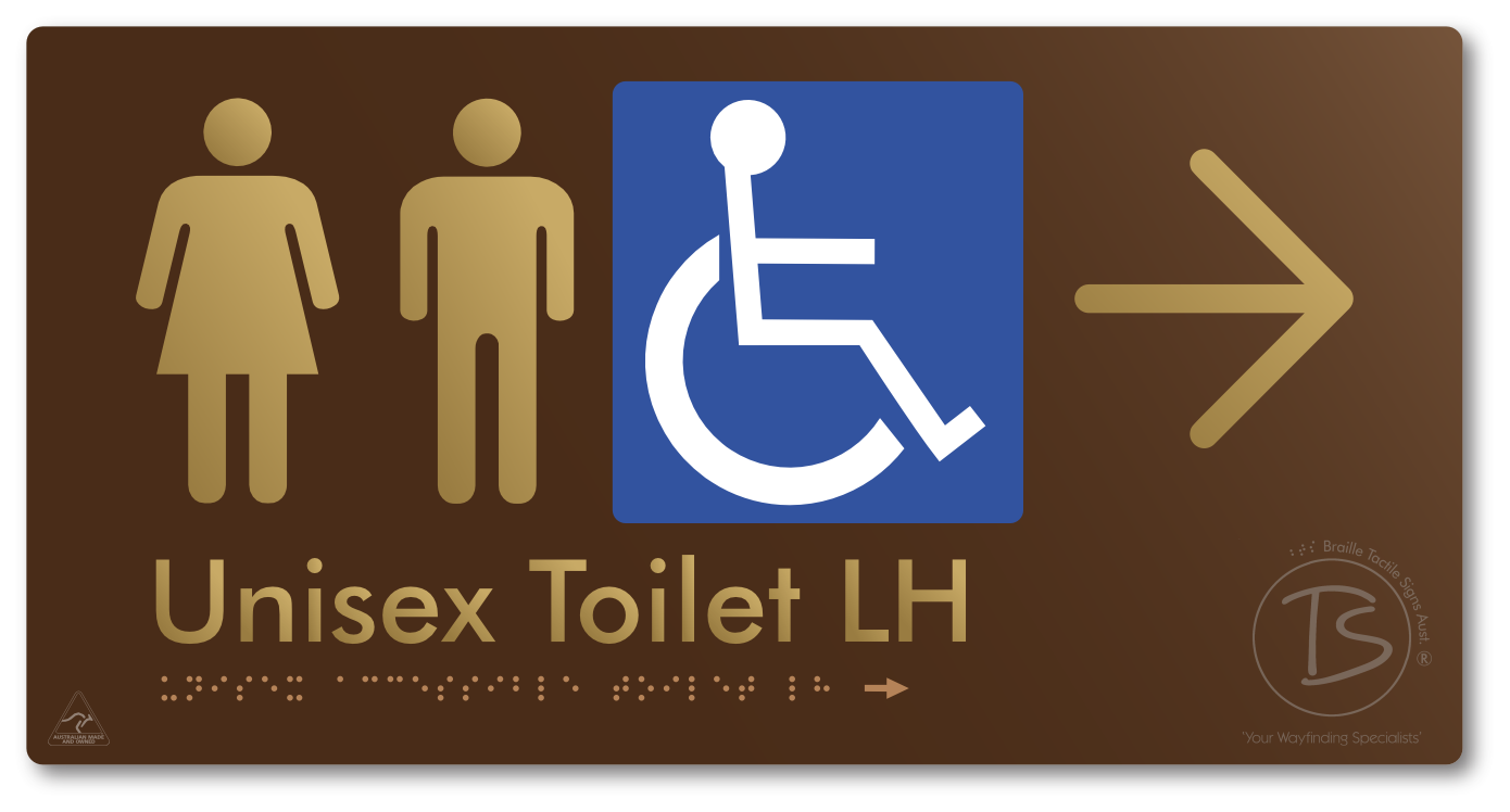 Unisex Accessible Toilet LH with Large Directional Arrow