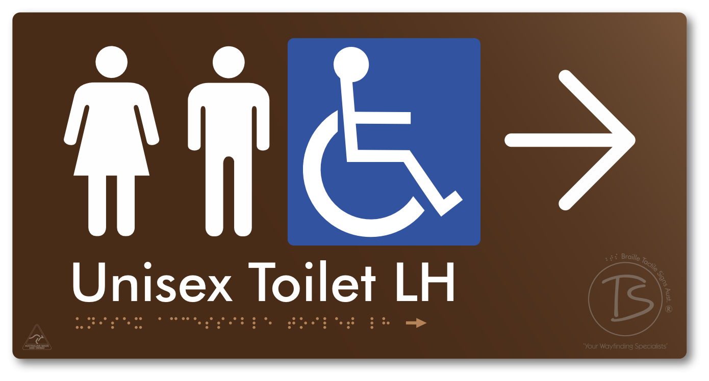 Unisex Accessible Toilet LH with Large Directional Arrow