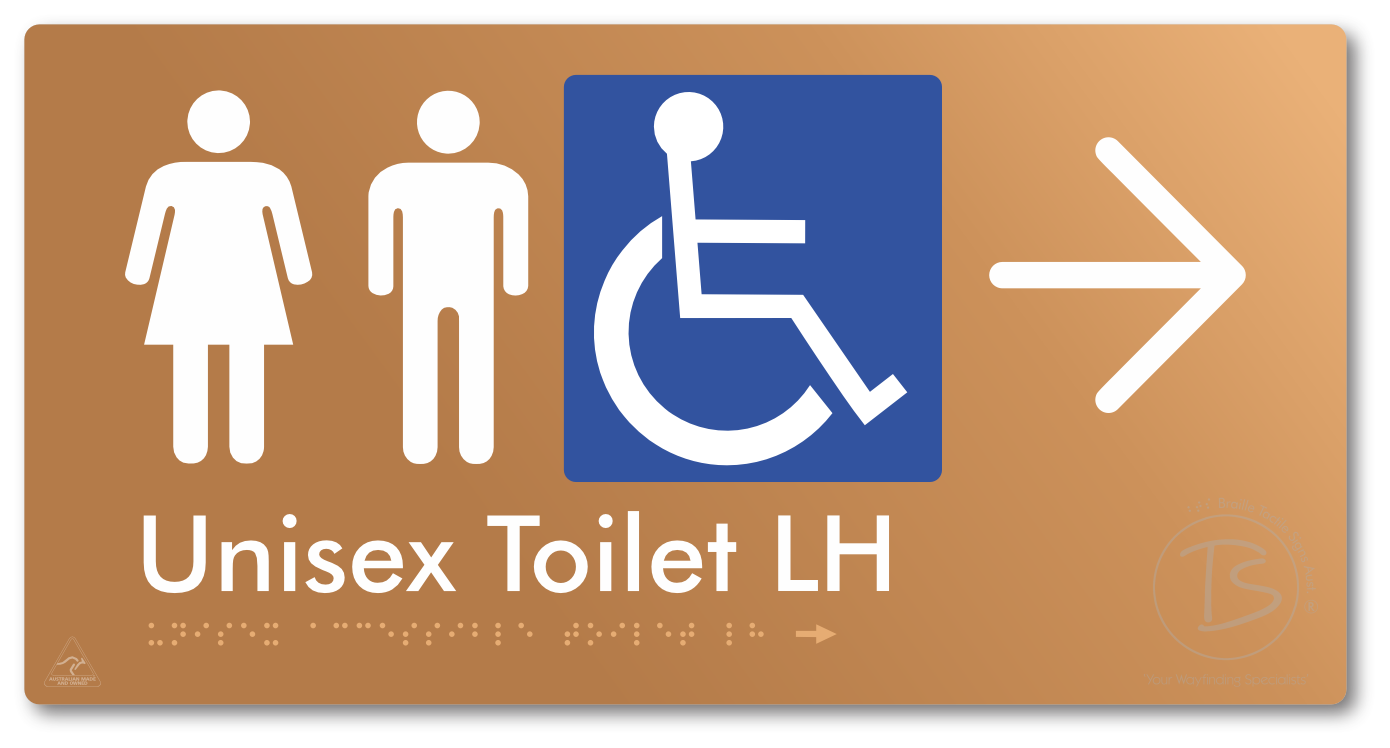 Unisex Accessible Toilet LH with Large Directional Arrow