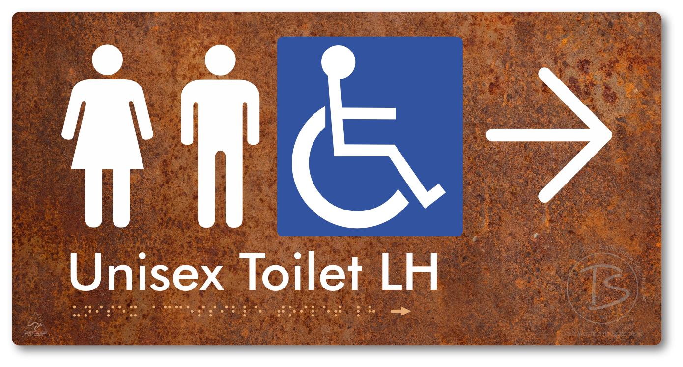 Unisex Accessible Toilet LH with Large Directional Arrow