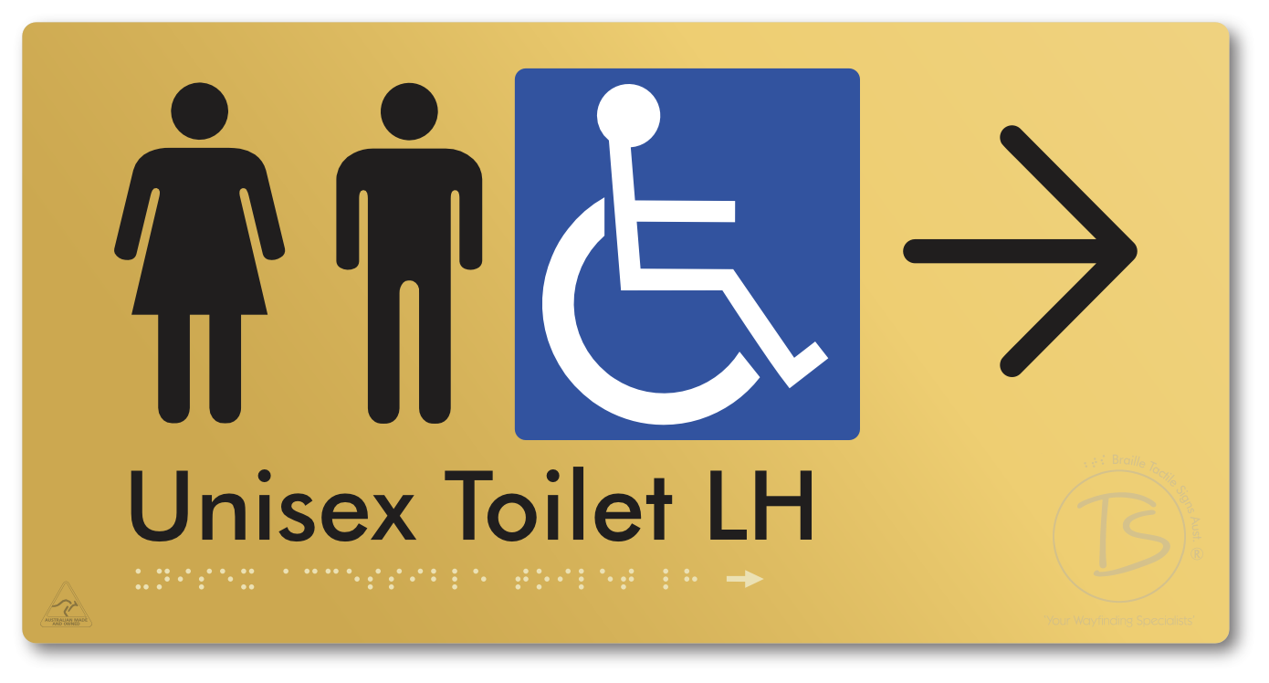 Unisex Accessible Toilet LH with Large Directional Arrow