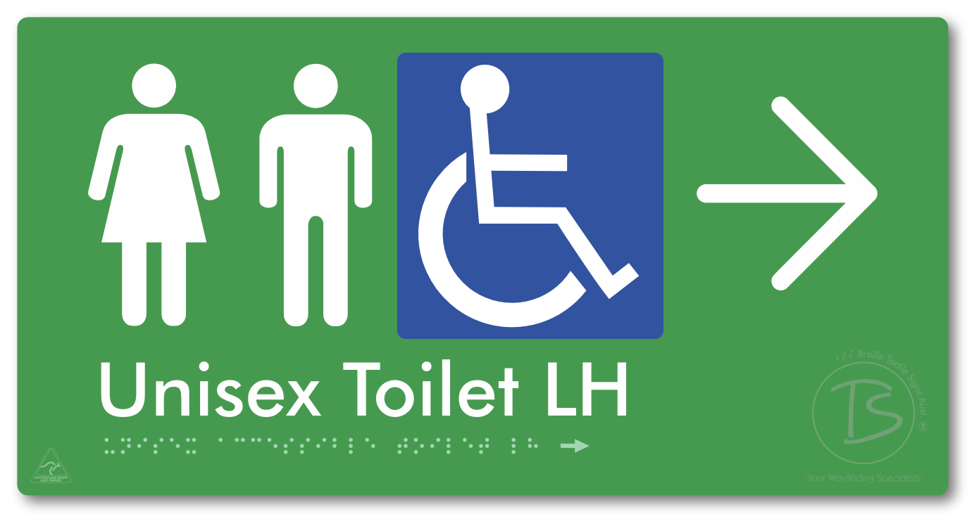 Unisex Accessible Toilet LH with Large Directional Arrow