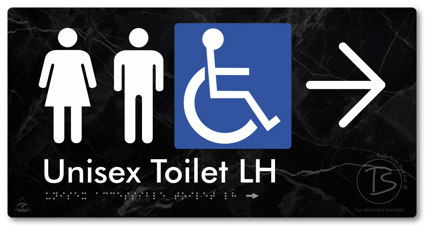 Unisex Accessible Toilet LH with Large Directional Arrow