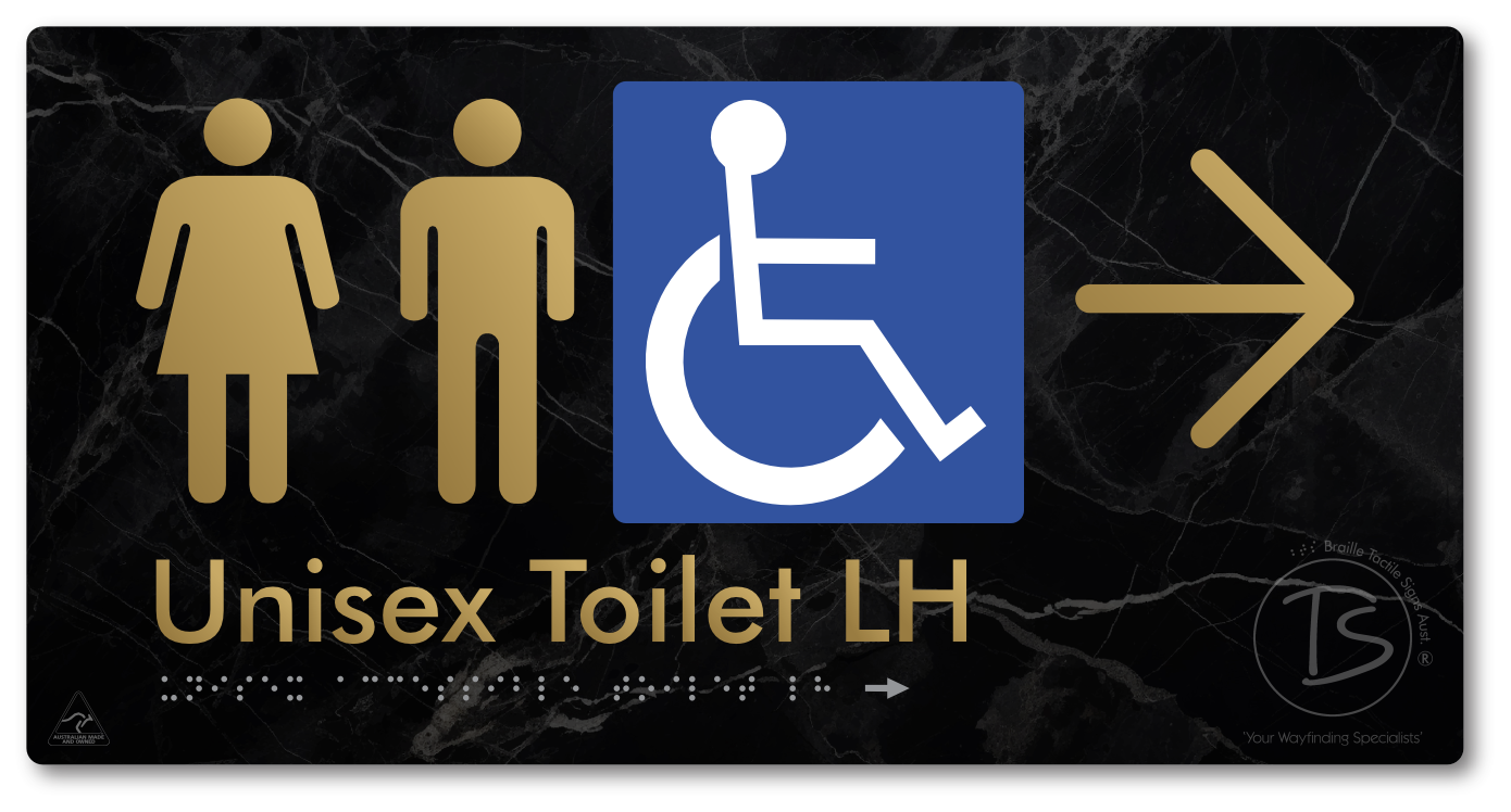 Unisex Accessible Toilet LH with Large Directional Arrow
