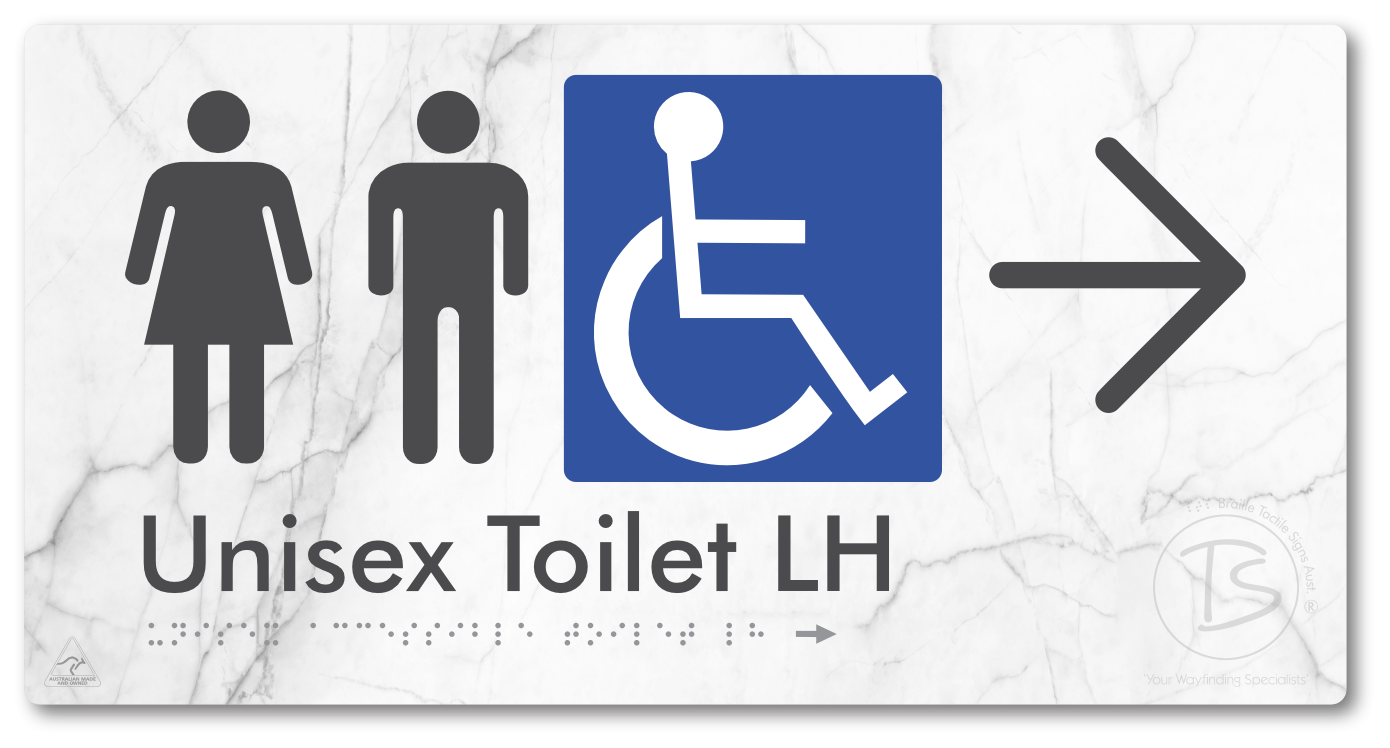 Unisex Accessible Toilet LH with Large Directional Arrow