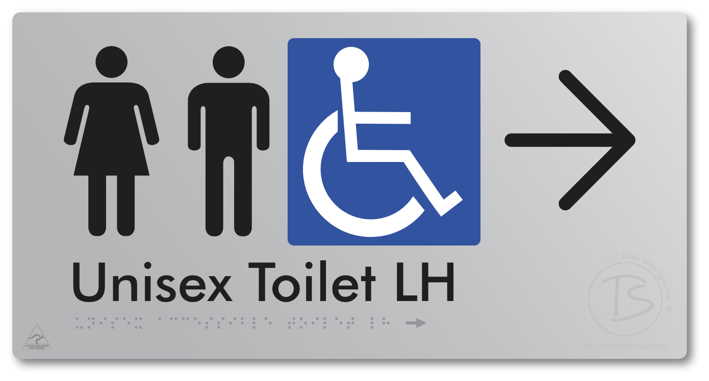 Unisex Accessible Toilet LH with Large Directional Arrow