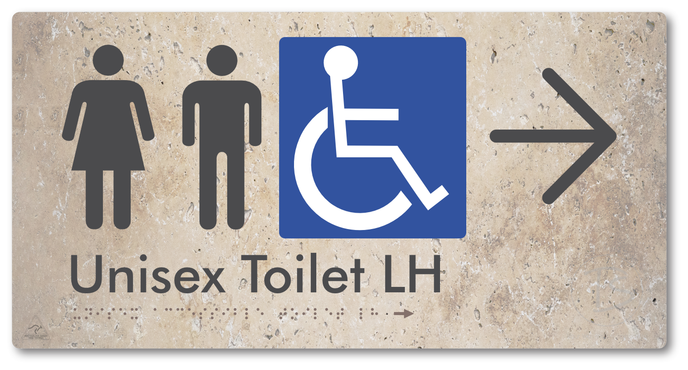 Unisex Accessible Toilet LH with Large Directional Arrow
