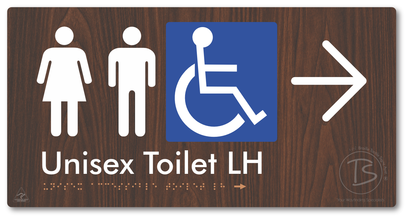 Unisex Accessible Toilet LH with Large Directional Arrow
