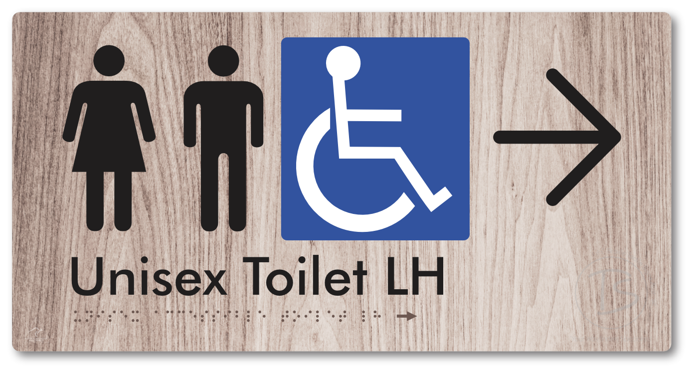 Unisex Accessible Toilet LH with Large Directional Arrow
