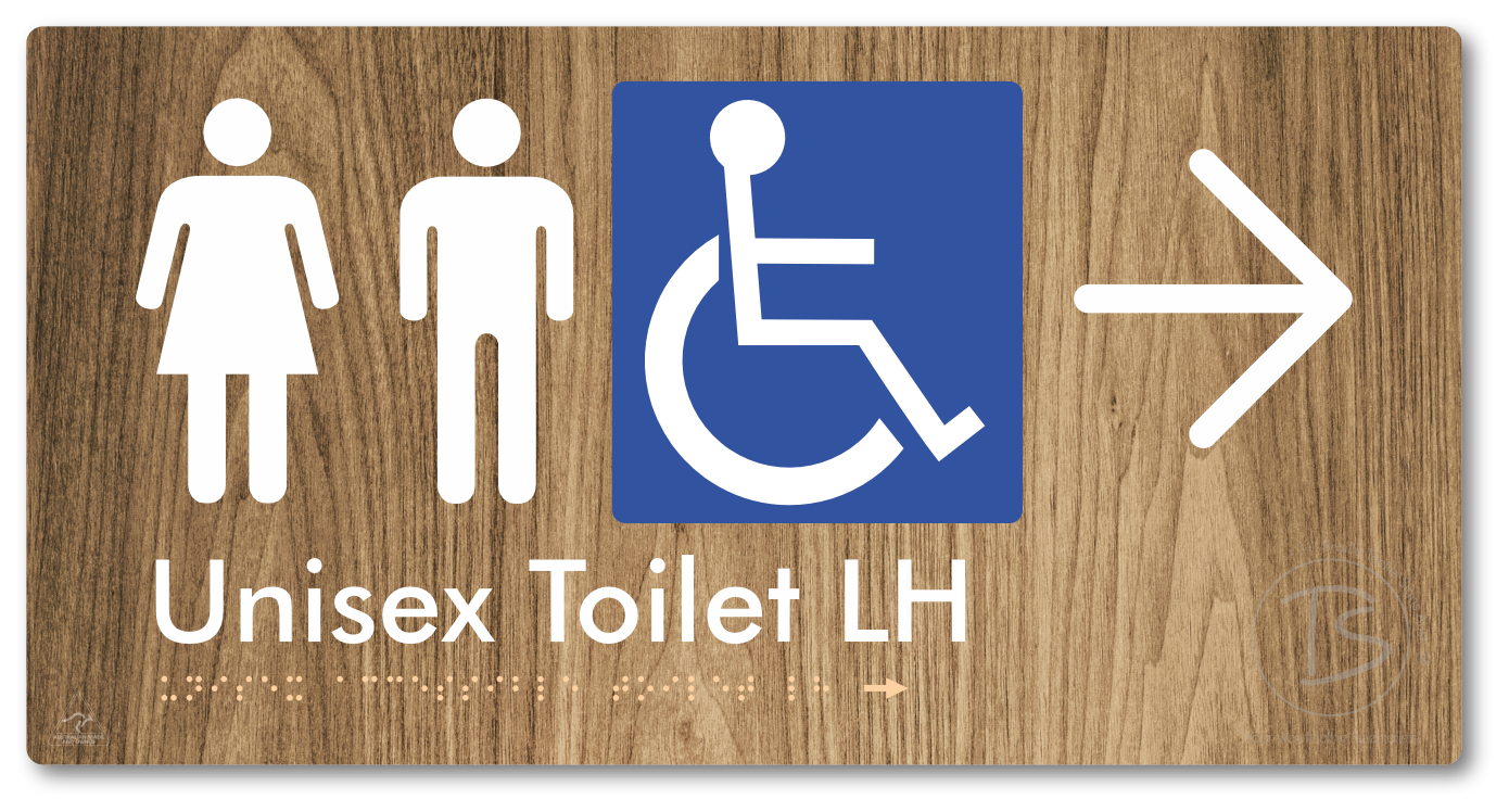 Unisex Accessible Toilet LH with Large Directional Arrow