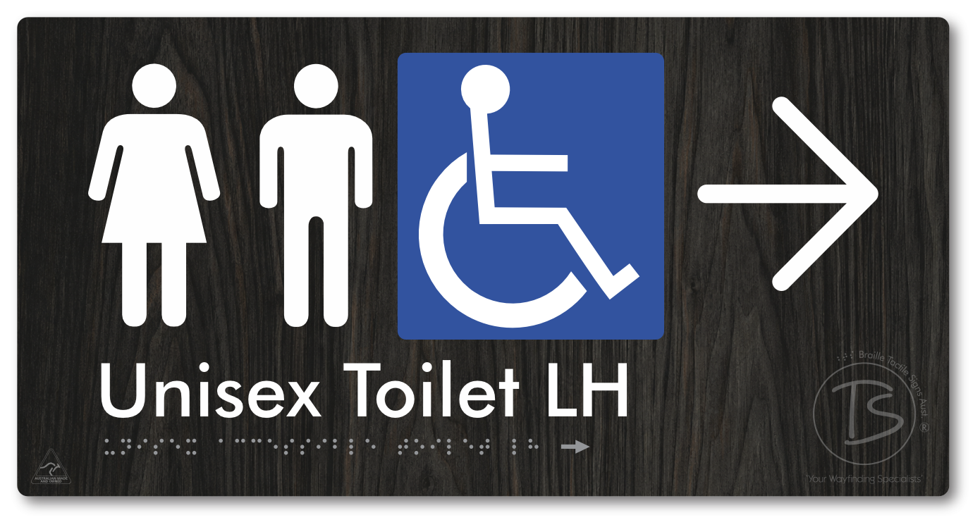 Unisex Accessible Toilet LH with Large Directional Arrow