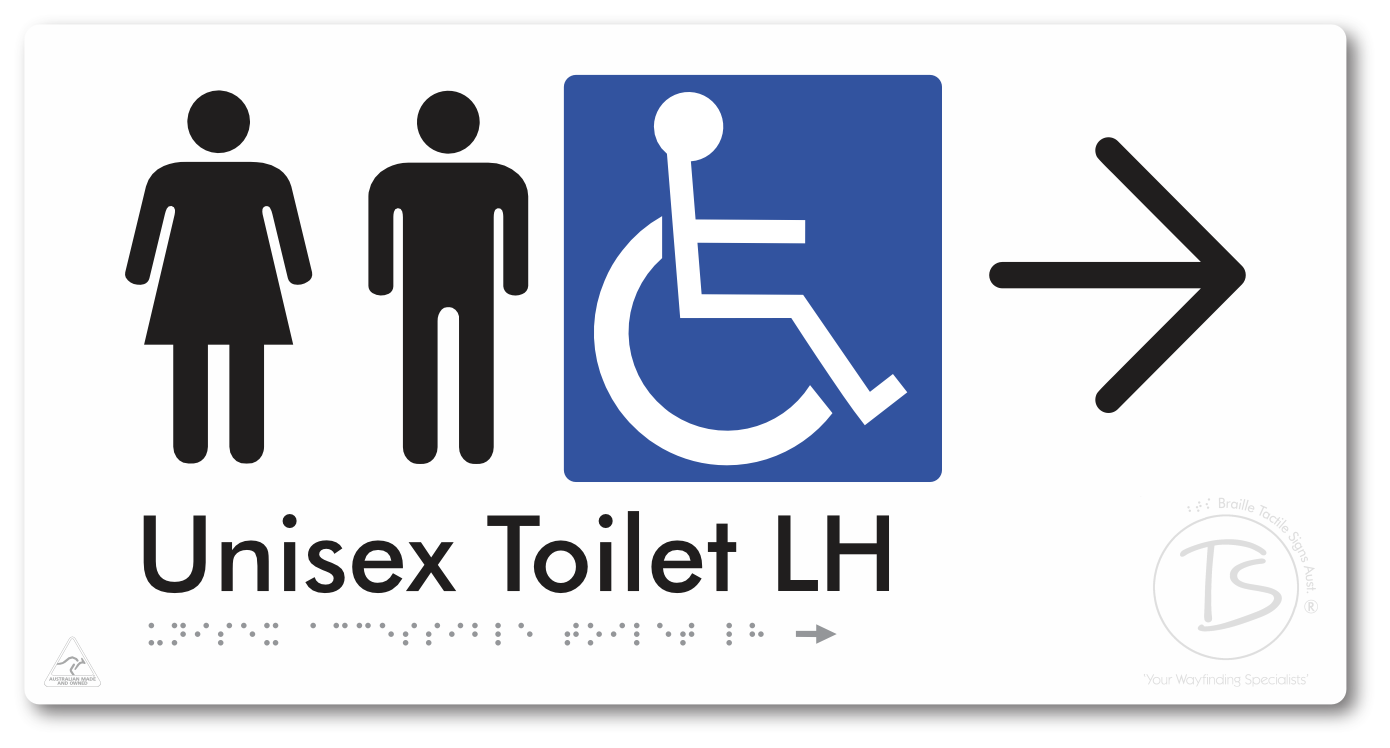 Unisex Accessible Toilet LH with Large Directional Arrow