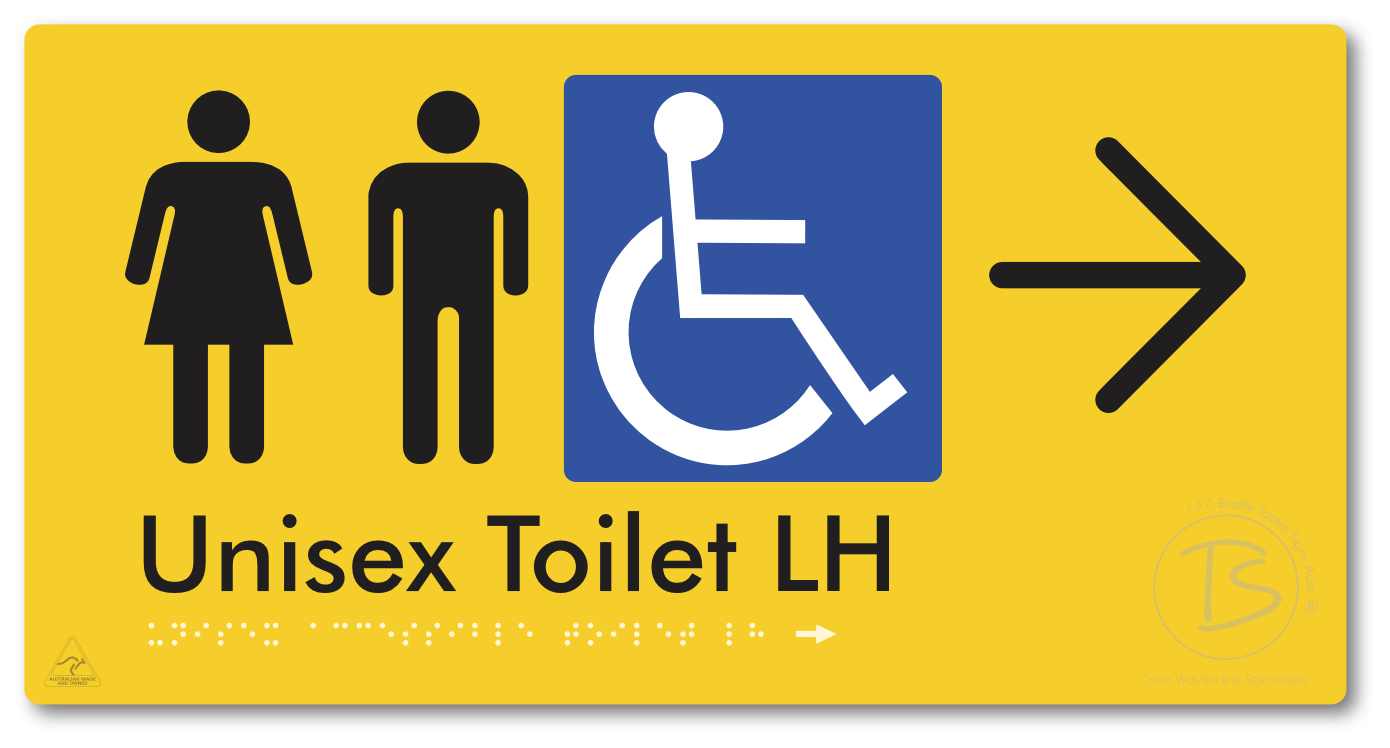 Unisex Accessible Toilet LH with Large Directional Arrow