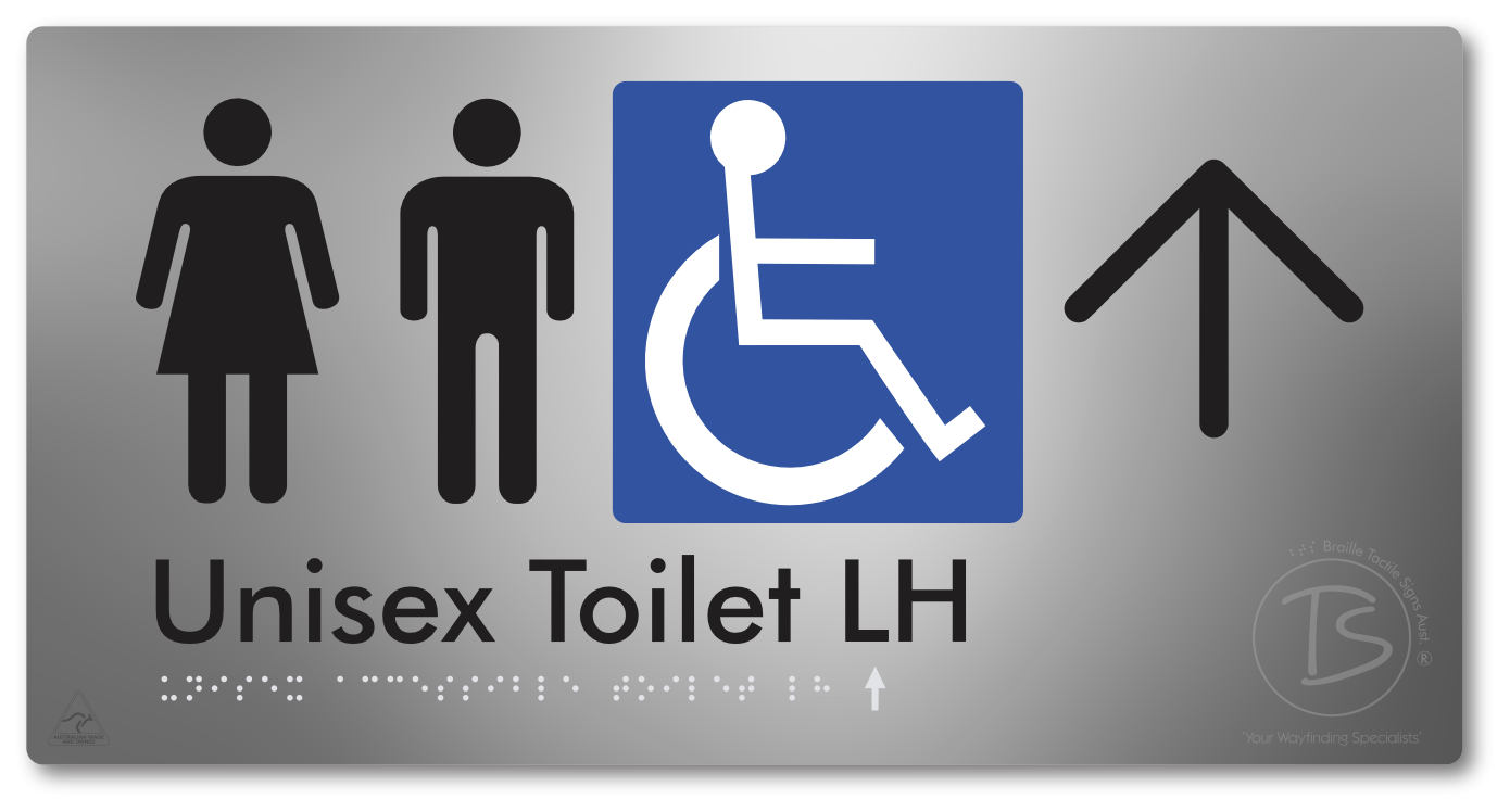 Unisex Accessible Toilet LH with Large Directional Arrow